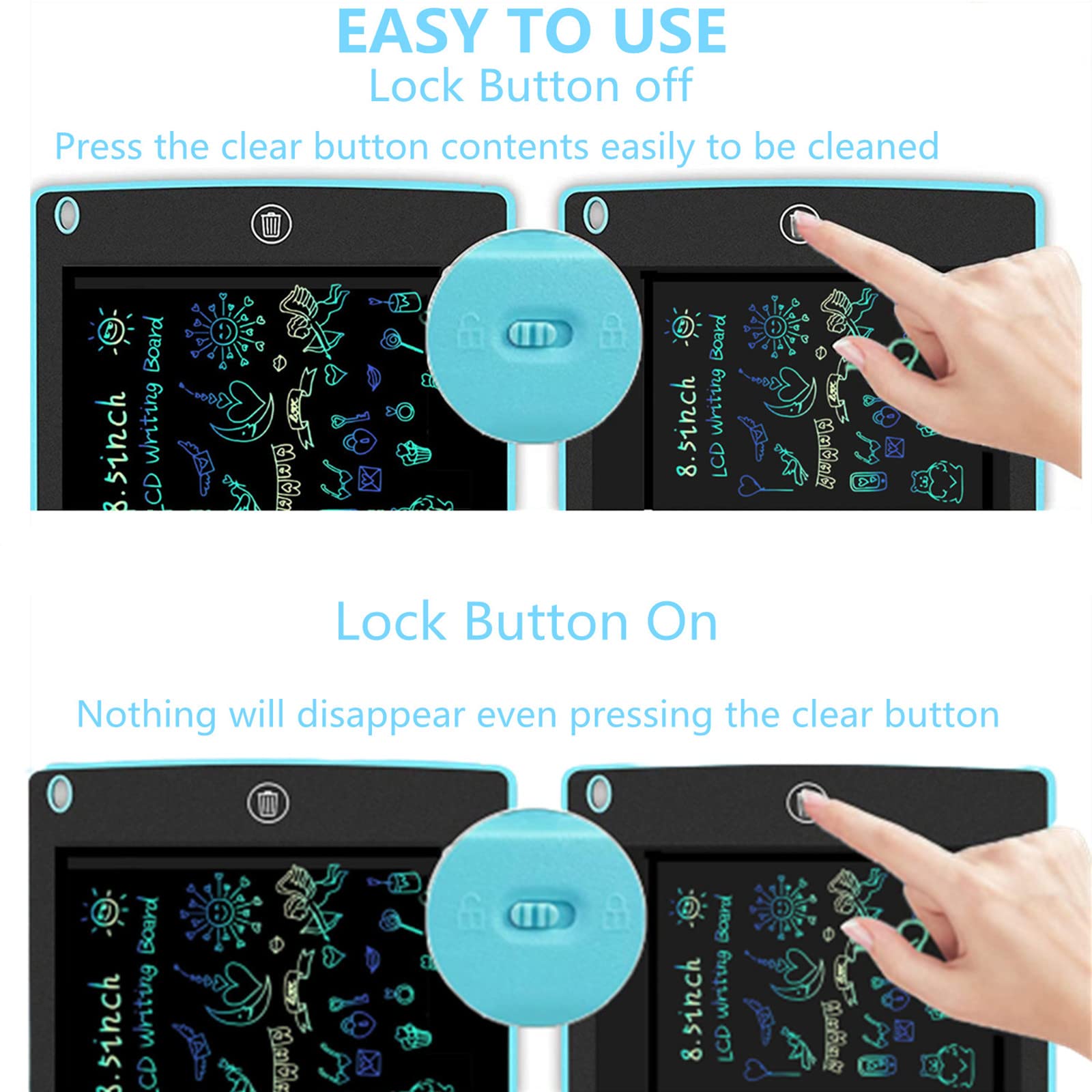 2 Pack Lcd Writing Tablet For Kids Doodle Board 12 Inch, Electronic Drawing Tablet Drawing Pad,Notebook Boogie Tablet For Toddle