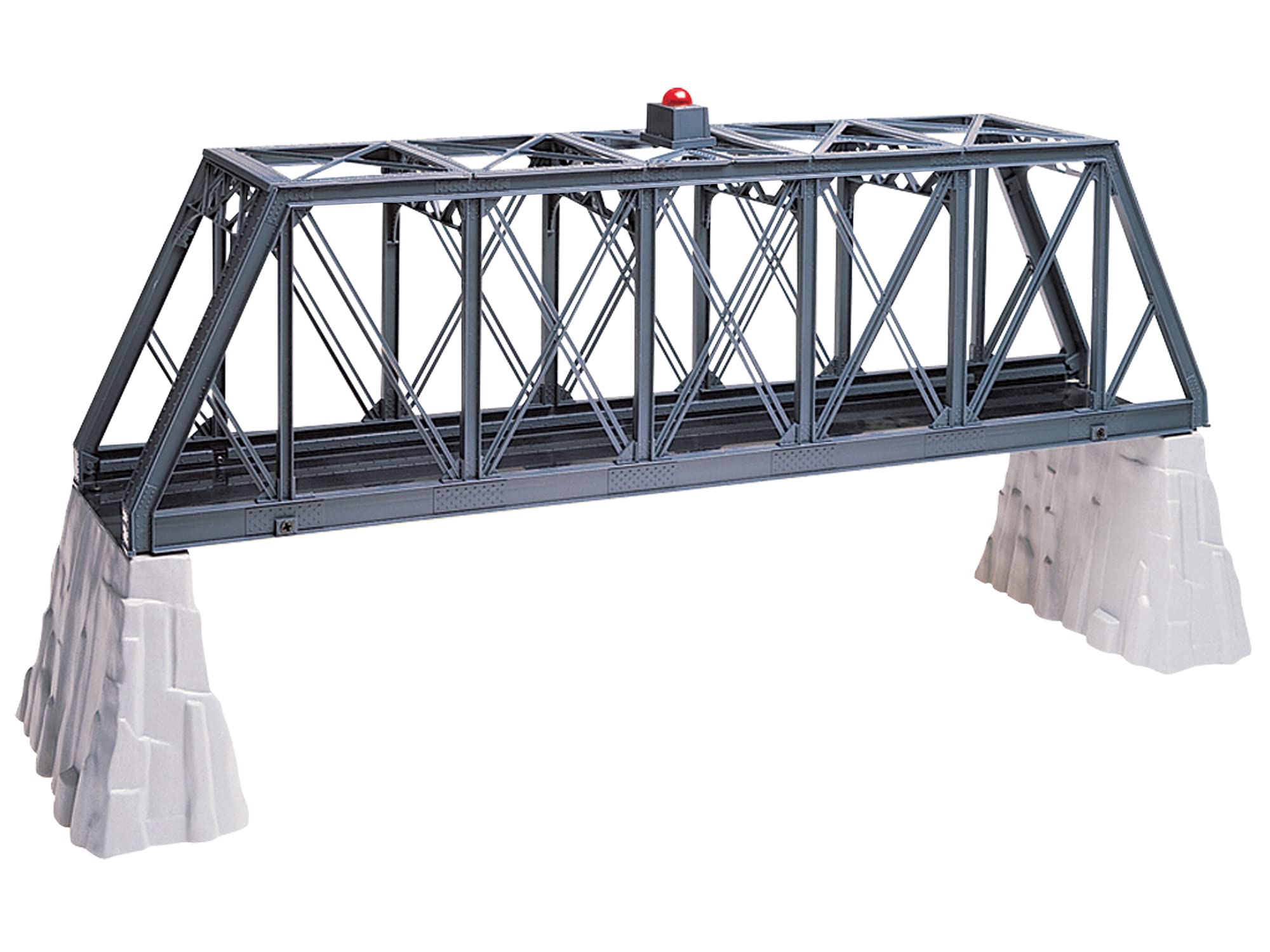 Lionel Thru Truss Bridge O Gauge Model Train Accessory with Flashers and Rock Piers