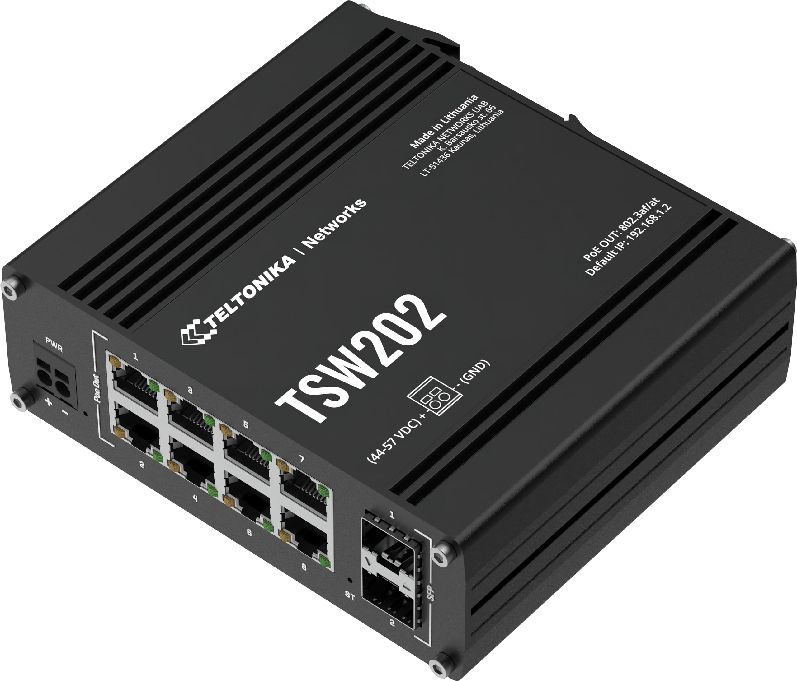 Teltokina Tsw202000000 Model Tsw202 Managed Poe+ Switch; 8X Port Poe+; 2 X Sfp Ports For Fiber Optic Communication; Up To 20 Gbp