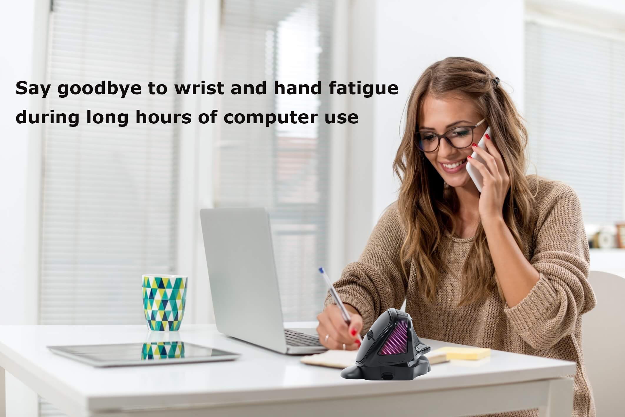 Wireless Mouse Large Angle Adjustable Ergonomic Vertical Upright Carpal Tunnel Ergo Right Hand 6 Buttons Usb Optical Mice For Pc