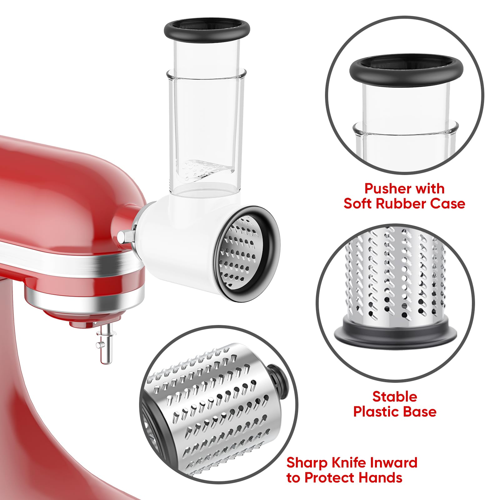 Slicer Shredder Attachment For Kitchenaid Stand Mixer, Cheese Grater Attachment For Kitchenaid, Vegetable Salad Maker Accessorie