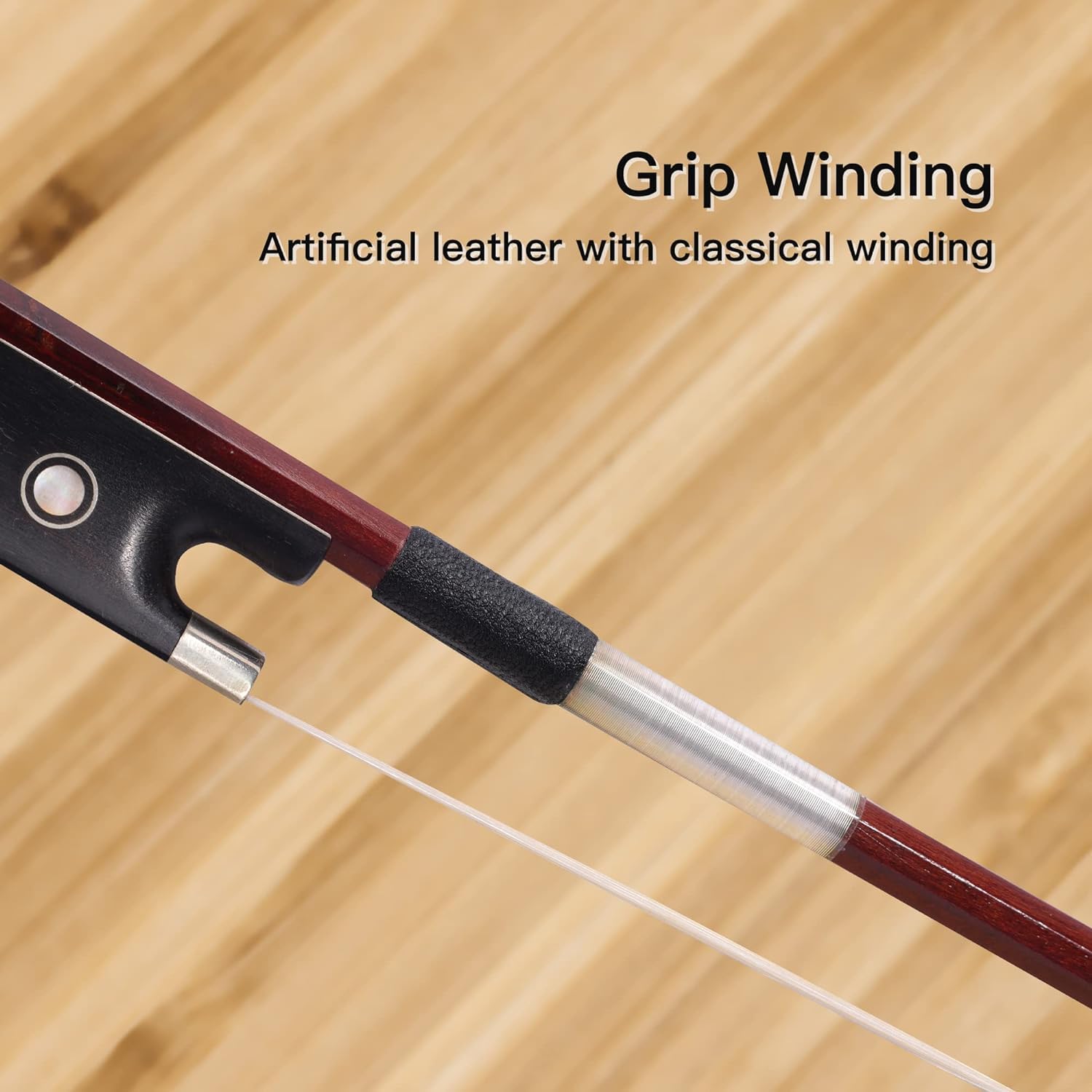 Adm 3/4 Size Student Cello Bow, Well Balanced Handmade Brazilwood Classic Cellos Bow Light Weight With Horsehair, Ebony Frog For