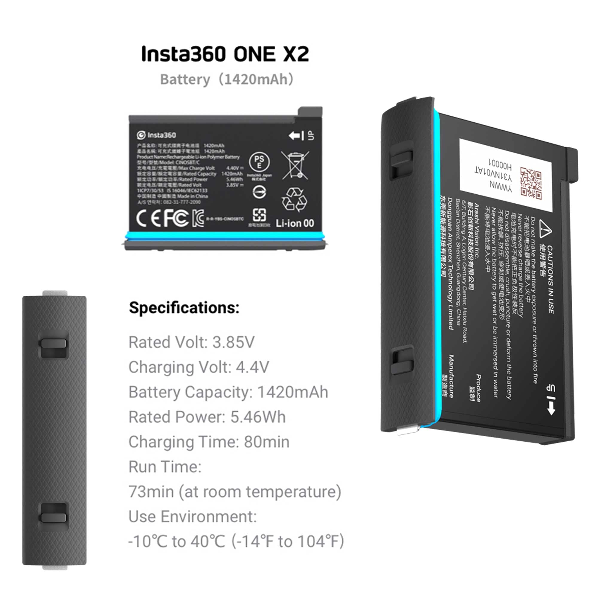 Insta360 One X2 Battery & Fast Charge Hub Bundle   Includes Fast Charge Hub + 2 Batteries (1630Mah) For Insta360 One X2 360 Came
