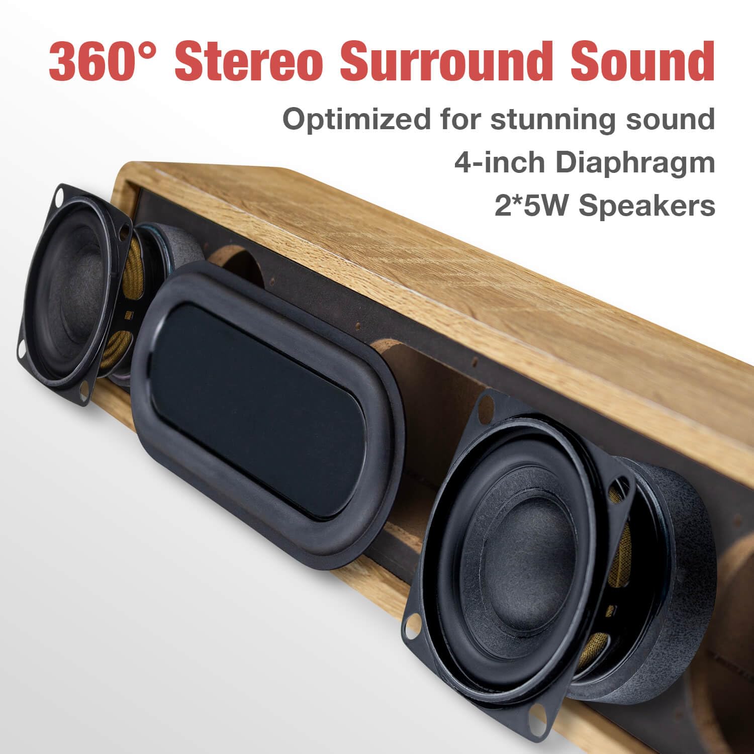 Mica Computer Speakers, Wired Computer Sound Bar, Wooden Mini Soundbar, Usb Powered Pc Speakers For Desktop Monitor, Laptop, Tab