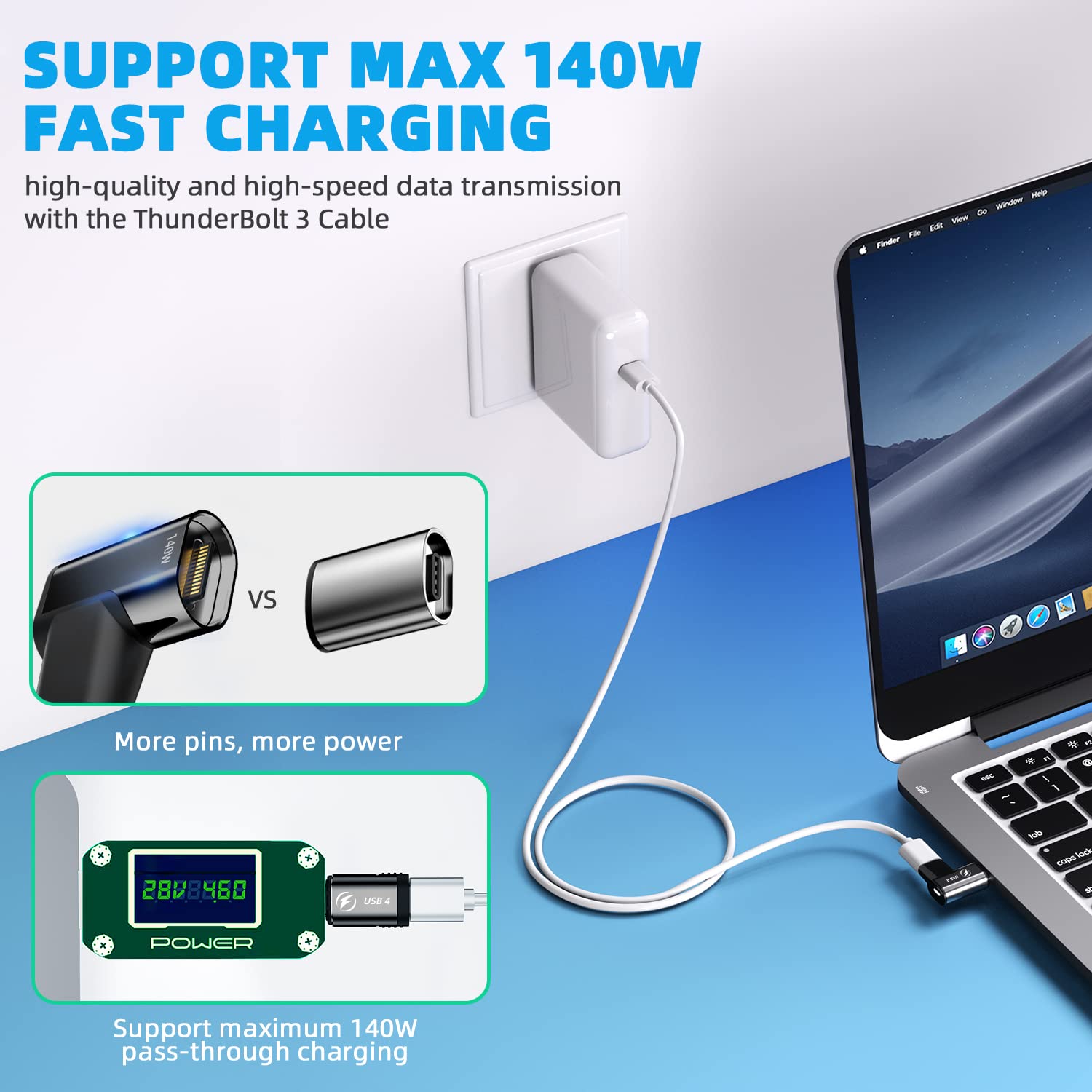 Duhesin Usb Type C Magnetic Adapter, (2 Pack) Magnetic Usb C Adapter 24 Pin With Pd 140W Usb4 20Gbps Data Transfer 8K 60Hz For Macbook Pro/Air, Steam Deck, Quest 2, Rog Ally And More Type C Devices
