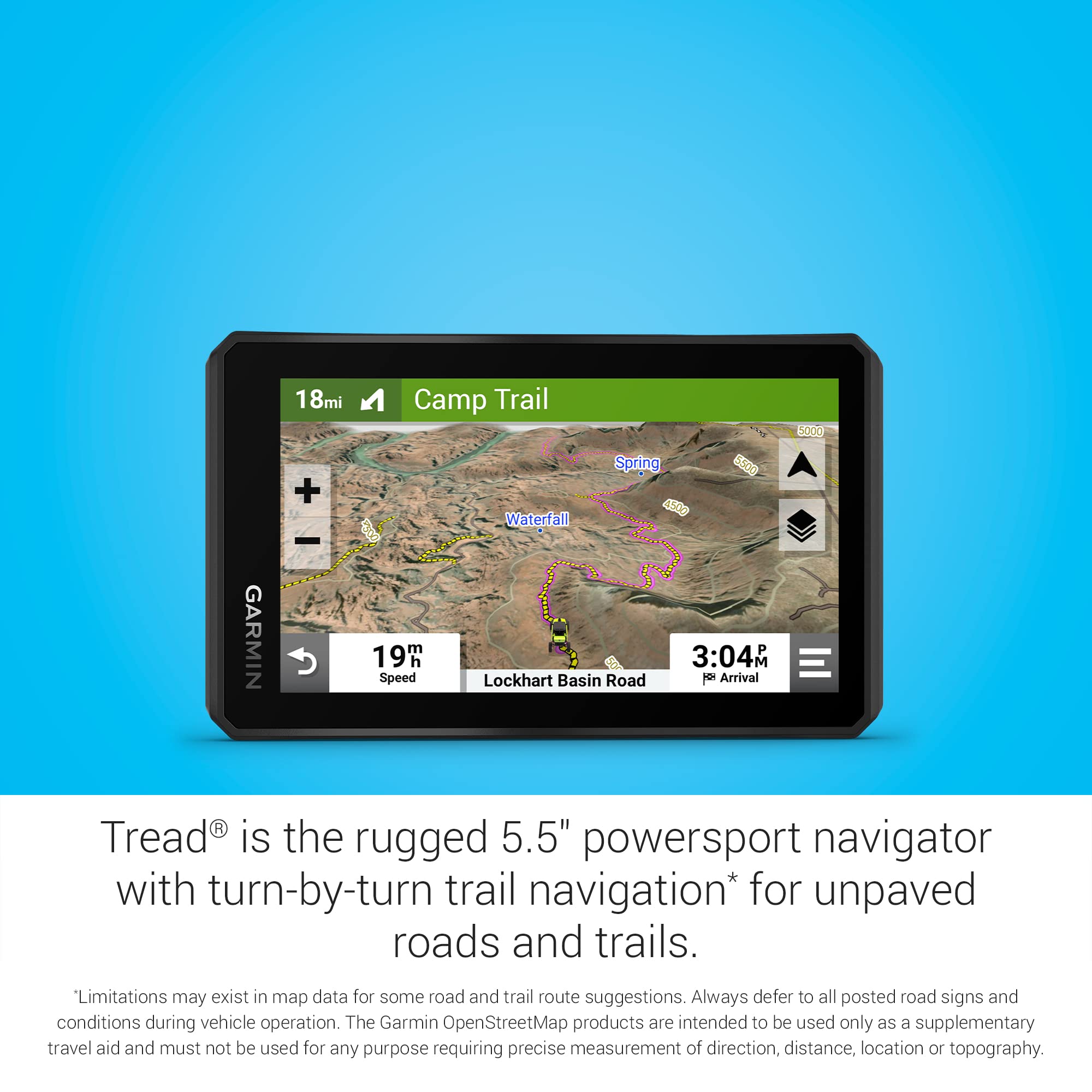 Garmin Tread Powersport Off Road Navigator, Includes Topographic Mapping, Private And Public Land Info And More, 5.5'' Display