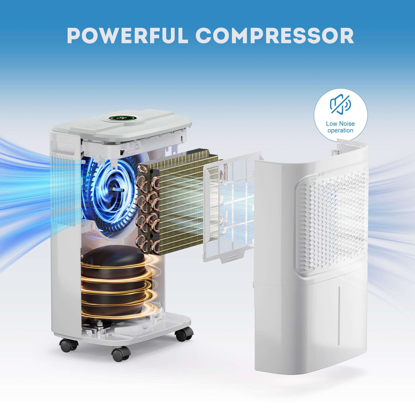 Dehumidifier For Basement, Home Dehumidifiers With Drain Hose For Large Room Bathroom, Auto Drain Or Manual Drainage (31 Pint)