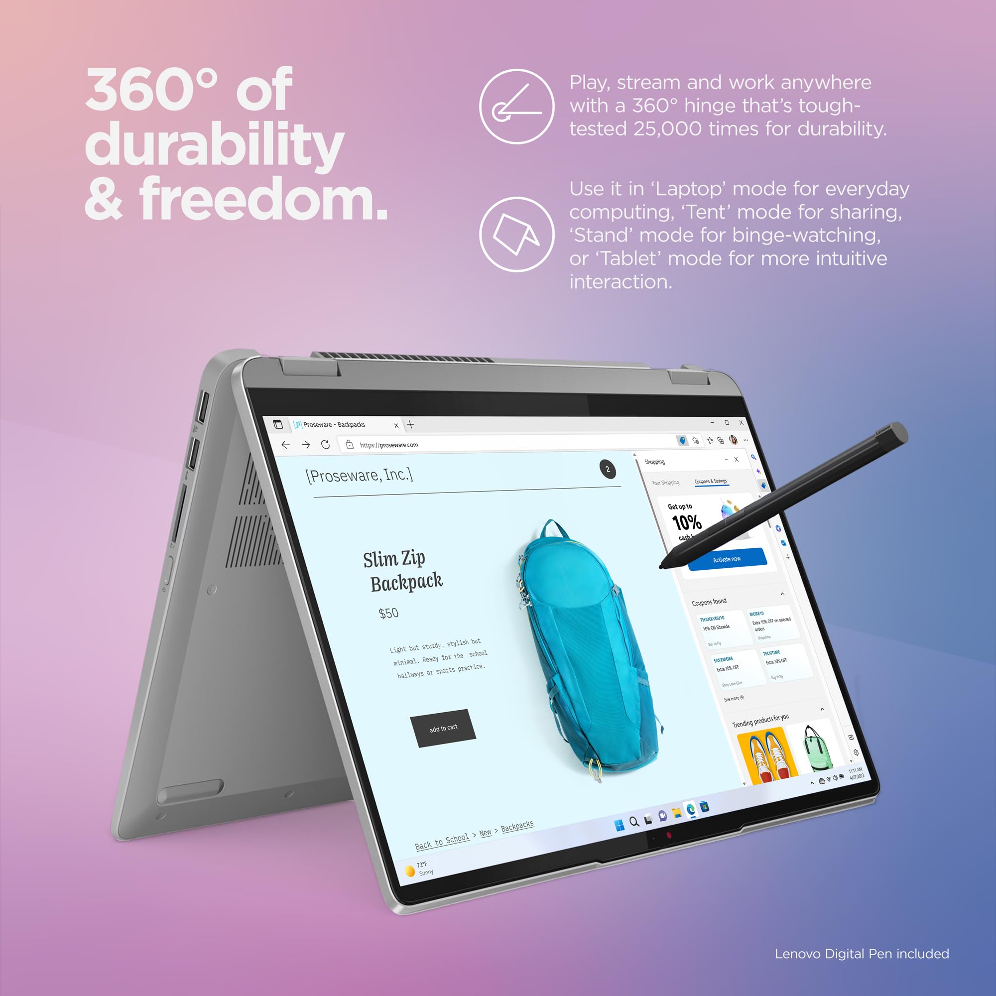 Lenovo Ideapad Flex 5I - Everyday Notebook - 2-In-1 Laptop Computer - Windows 11-14 Wuxga Touchscreen Display - 8Gb Memory - 256