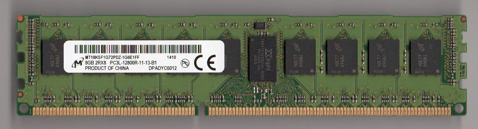 Micron Mt18Ksf1G72Pdz 1G6E1Ff Pc3L 12800R Ddr3 1333 8Gb Ecc Reg 2Rx8 (For Server Only)