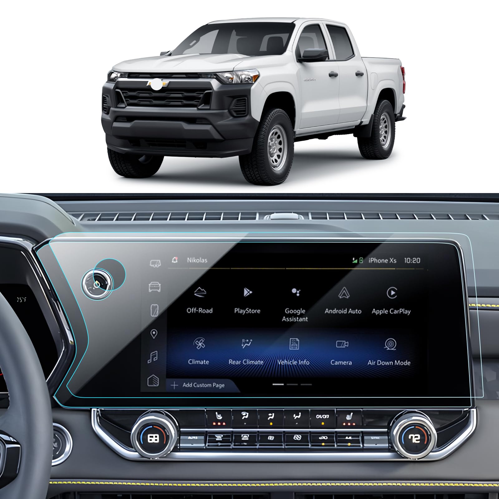 Lantu 2Pcs Chevy Colorado 11.3'' Screen Protector For 2024 2023 Chevrolet Colorado Z71/Zr2 & Gmc Canyon At4/Denali/At4X/Elevatio