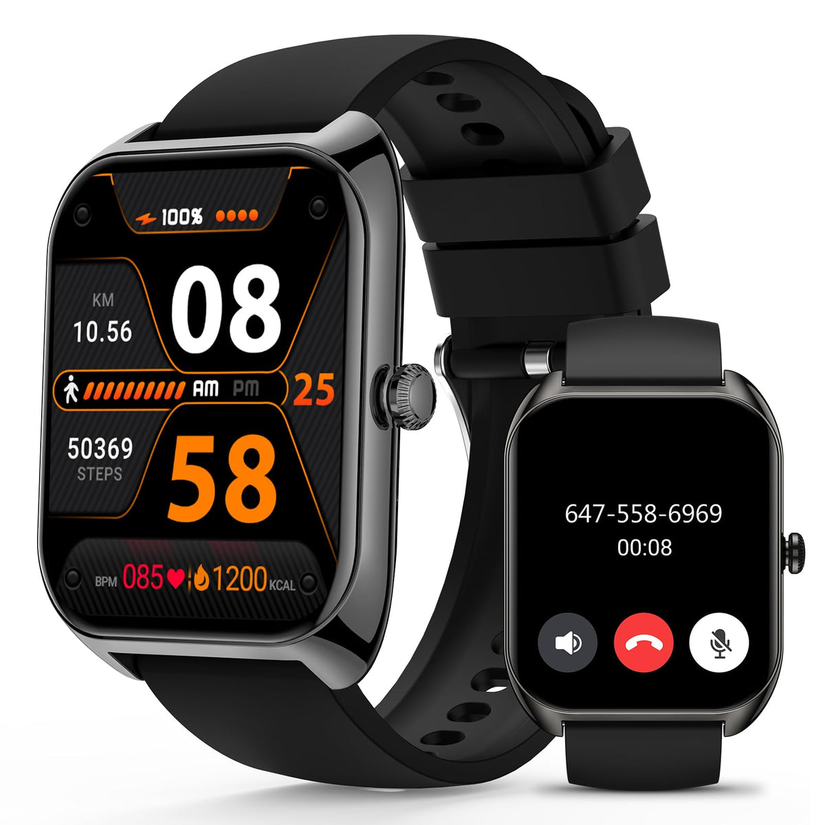 Smart Watch (Answer/Make Call) For Men Women, 2.02 '' Smartwatch With Blood Oxygen/Blood Pressure/Heart Rate/Sleep Monitor, Ipx8