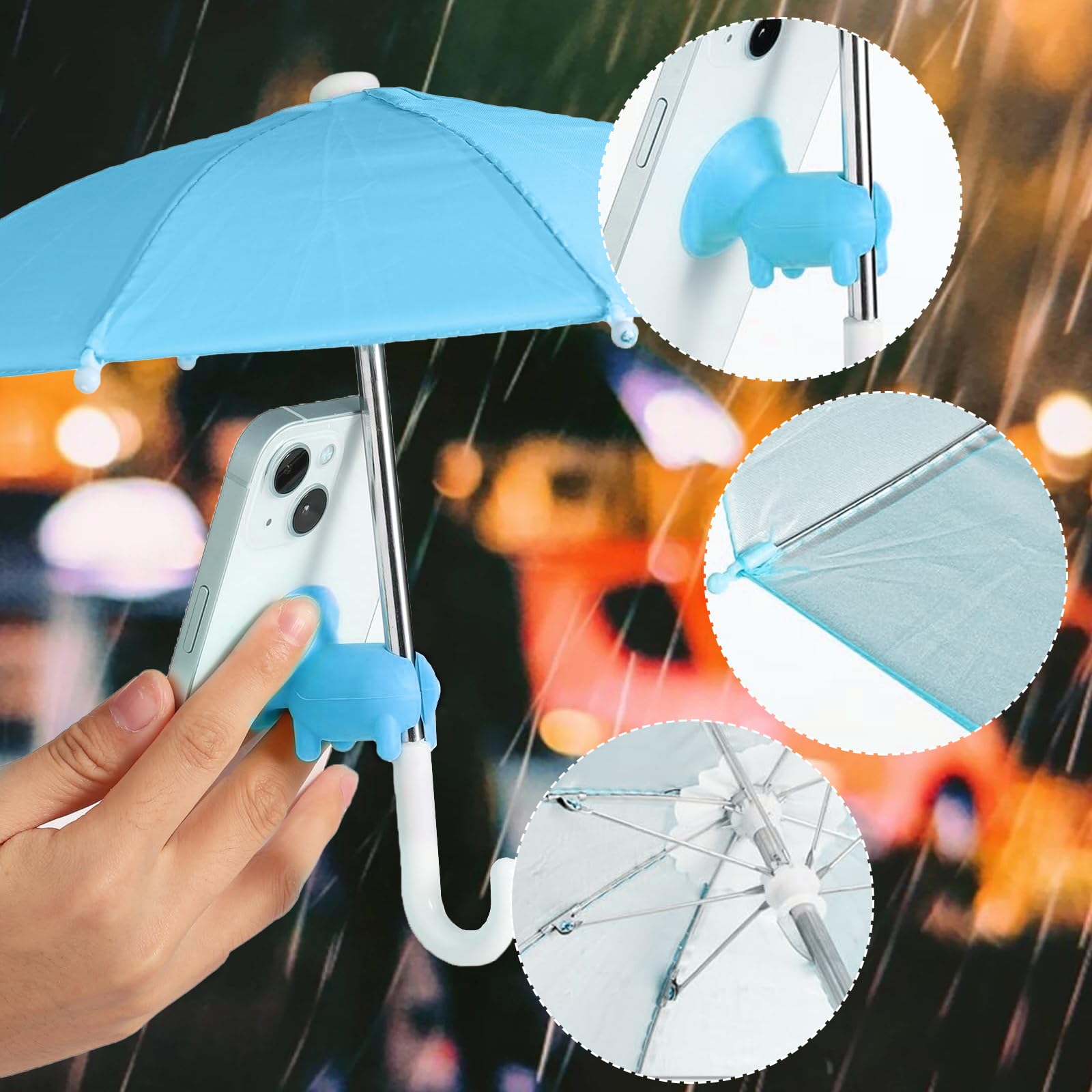 2Pcs Cell Phone Umbrella For Sun Shade, Universal Adjustable Cute Phone Shade Umbrella With Piggy Style Suction Cup, Outdoor Ant