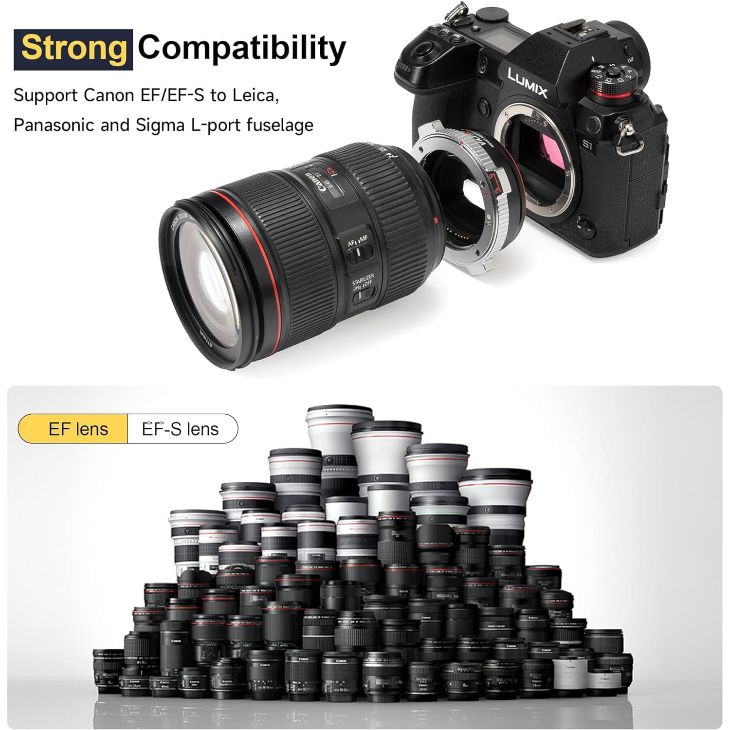 Viltrox Ef-L Pro Lens Mount Adapter Ef/Ef-S Lens To L Mount Camera With Security Lock Autofocus Lens Converter Compatible With C