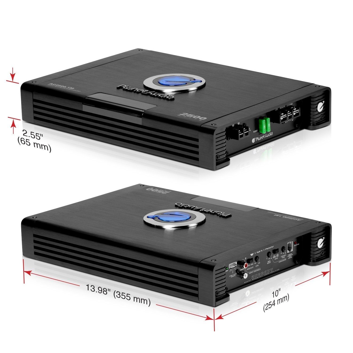 Planet Audio AC2500.1M Monoblock Car Amplifier 2500W, Class A/B, Black, 2/4 Ohm Stable, Remote Subwoofer Control