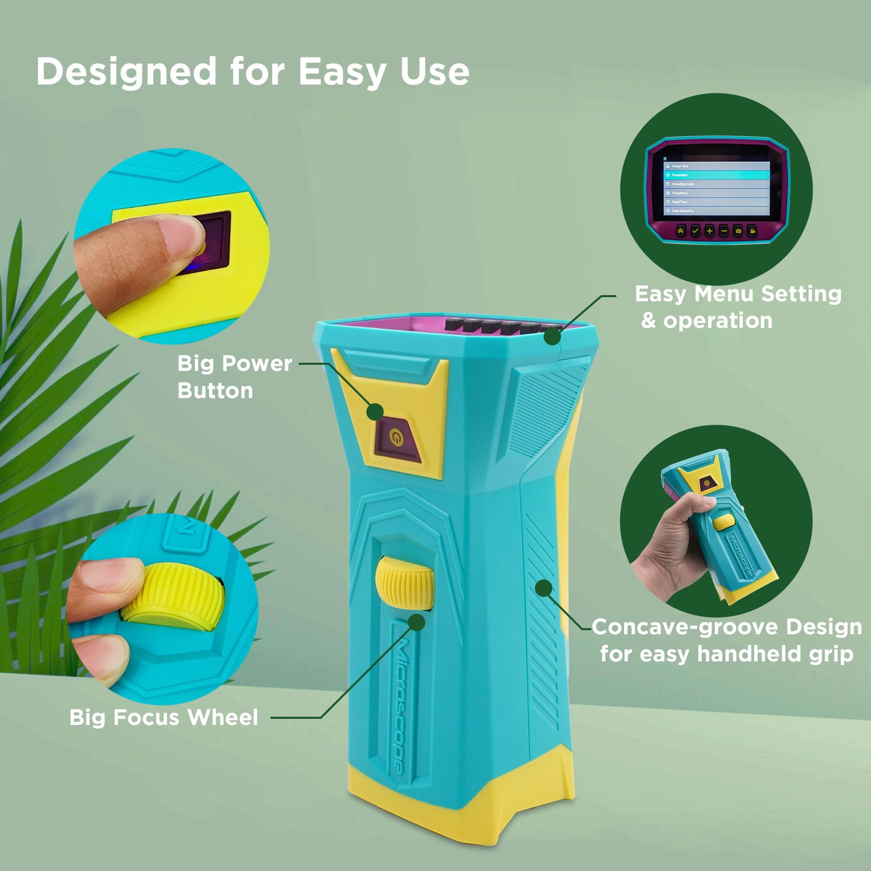 Sheawasy Kids Digital Microscope, 3 Inch Ips Screen, 800X Magnification, Lightweight & Portable, 32Gb Inlcuded, Handheld