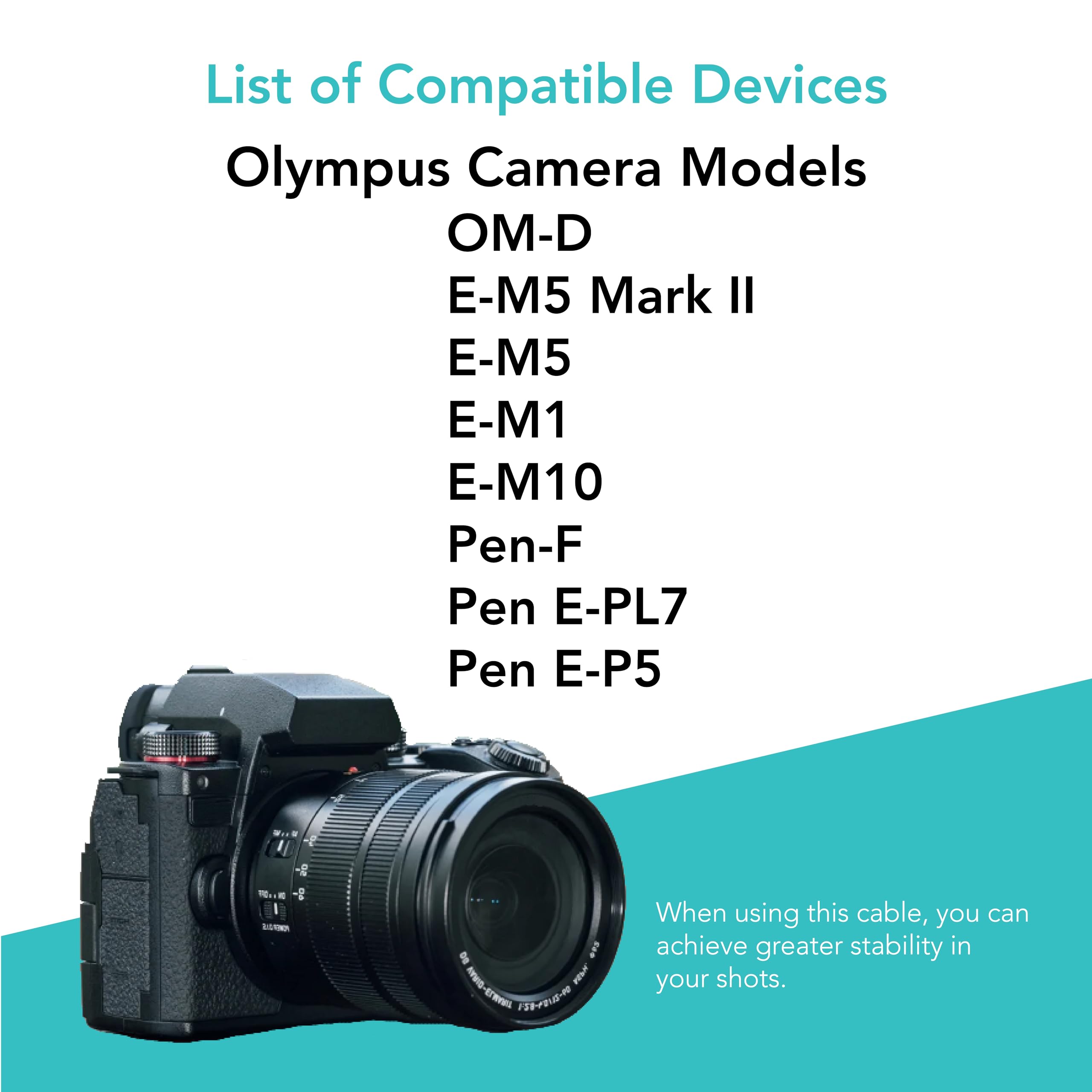 Foto&Tech 2.5 Mm-Uc1 Camera Remote Control Shutter Release Cable Compatible With Olympus Om-D E-M5 Mark Ii, E-M5, E-M1, E-M10, P