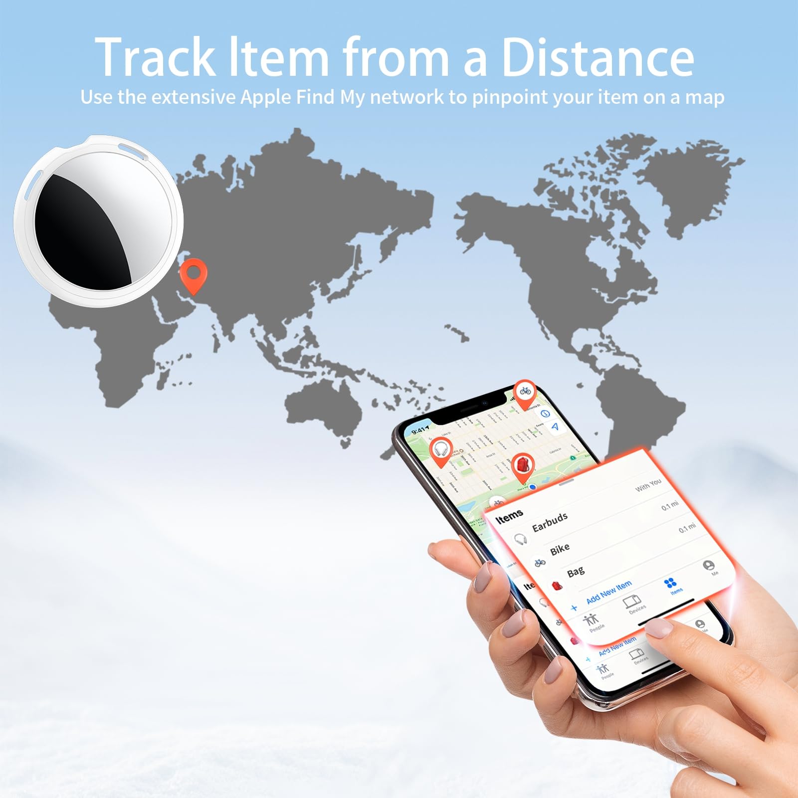 2 Pack Air Tracker Tag [Apple Mfi Certified] Pair With Apple Find My(Ios Only) Bluetooth Smart Air Tag Key Finder Item Locator W