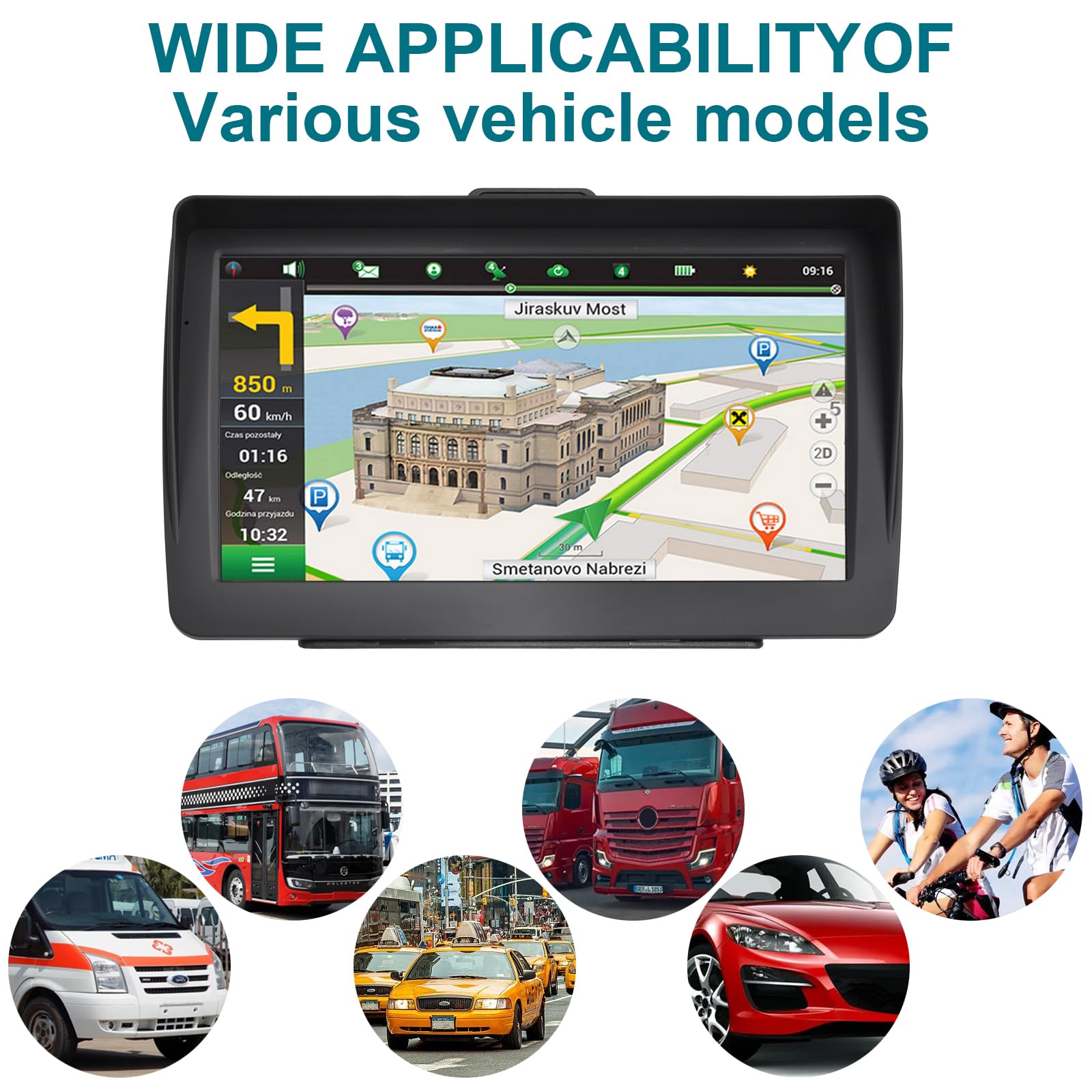 Gps Navigator For Car 2024 Latest 7 Inch Hd Touchscreen 256M 16Gb Voice Turning Alert Speed Limit Red Light Warning Car Gps Navi