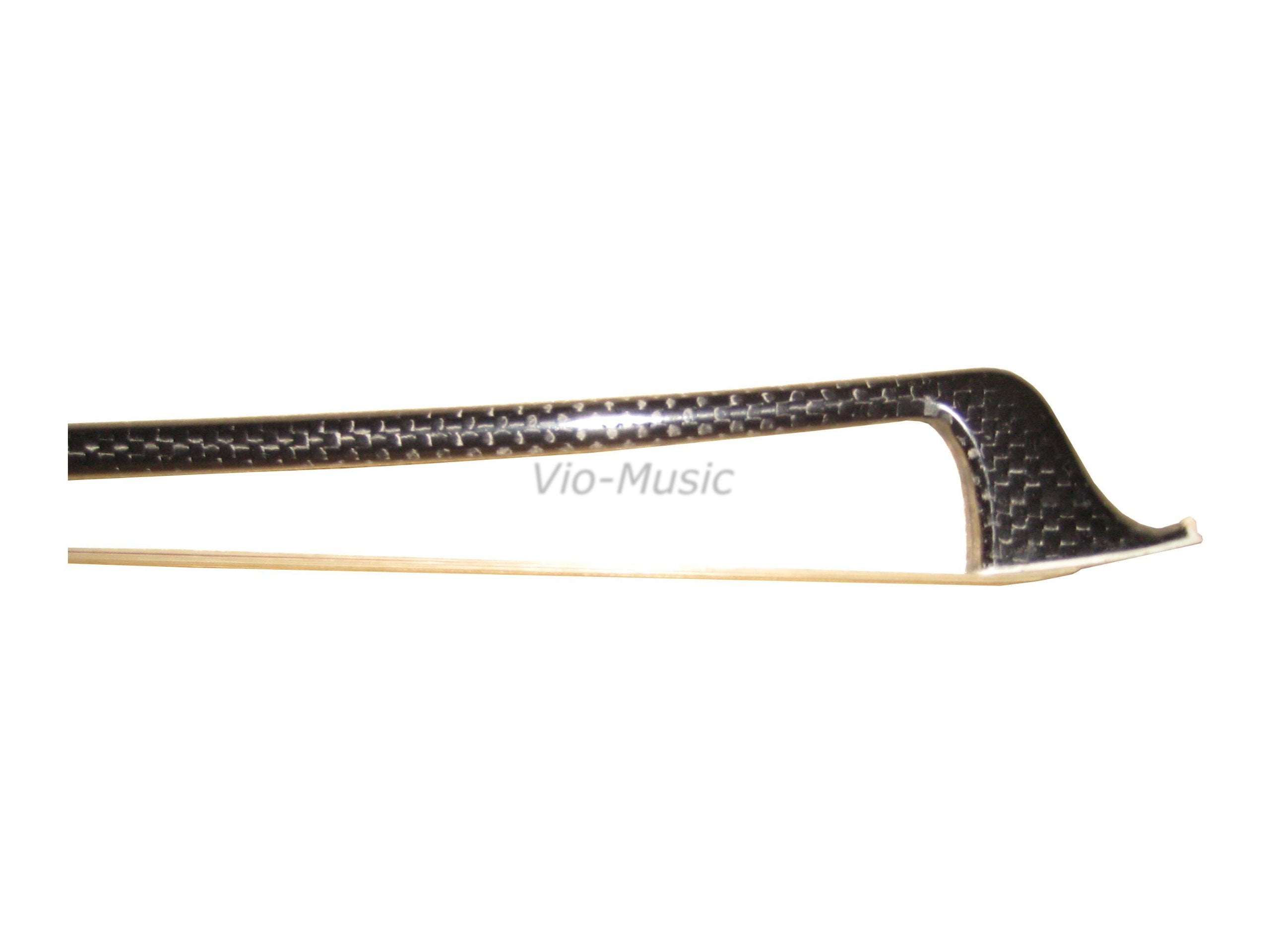Braided Carbon Fiber Cello Bow 4/4, Ebony Frog, Natural Horse Hair