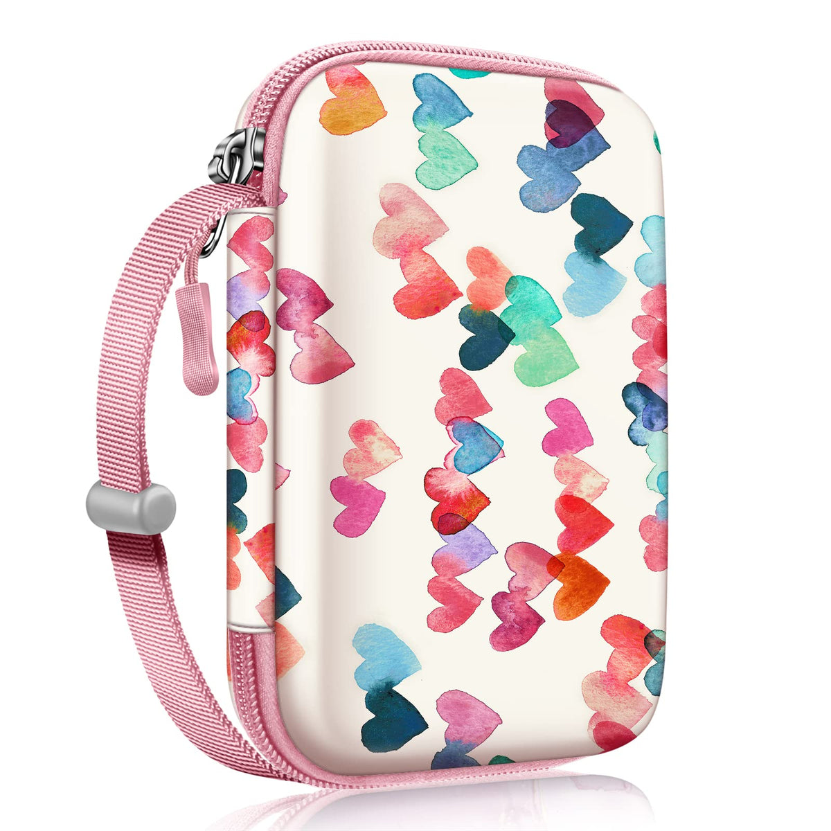 Fintie Case for Fujifilm Instax Mini Link 3 / Link 2 Printer, HP Sprocket Select/Plus, Canon Ivy CLIQ 2/CLIQ+2 Instant Camera Printer - Shockproof Hard Shell Carrying Case, Raining Hearts