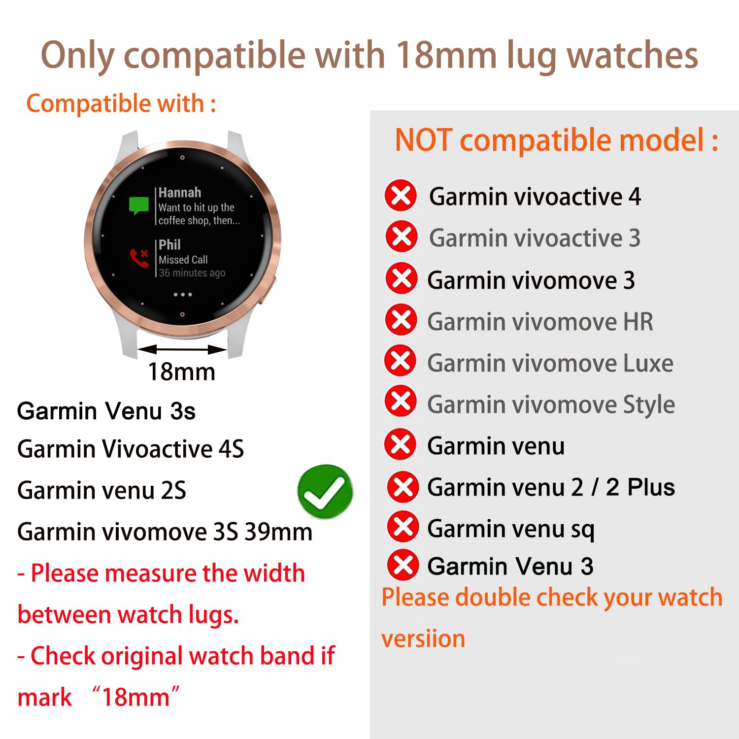 Vicrior Bands Compatible With Garmin Vivoactive 4S/ Venu 2S/ Venu 3S /Vivomove 3S Smart Watch, 18Mm Quick Release Soft Silicone