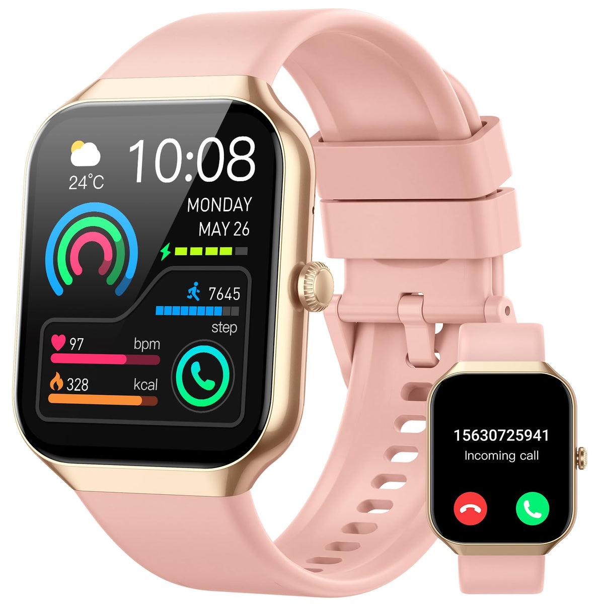 Smart Watch For Women, 1.96 ''Hd Smartwatch (Answer/Make Call) With Heart Rate/Sleep Monitor/Spo2/Pedometer, Fitness Activity Tr