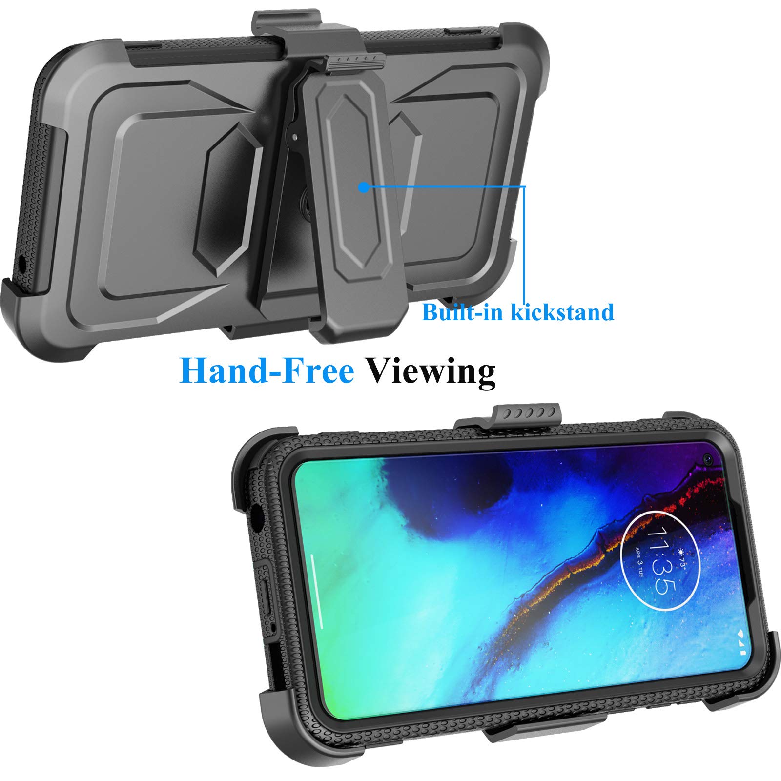 Njjex Compatible For Motorola Moto G Power 2020 Case/Moto G Stylus 2020 Case W/Tempered Glass Screen Protector [2 Pack] [Nbeck]