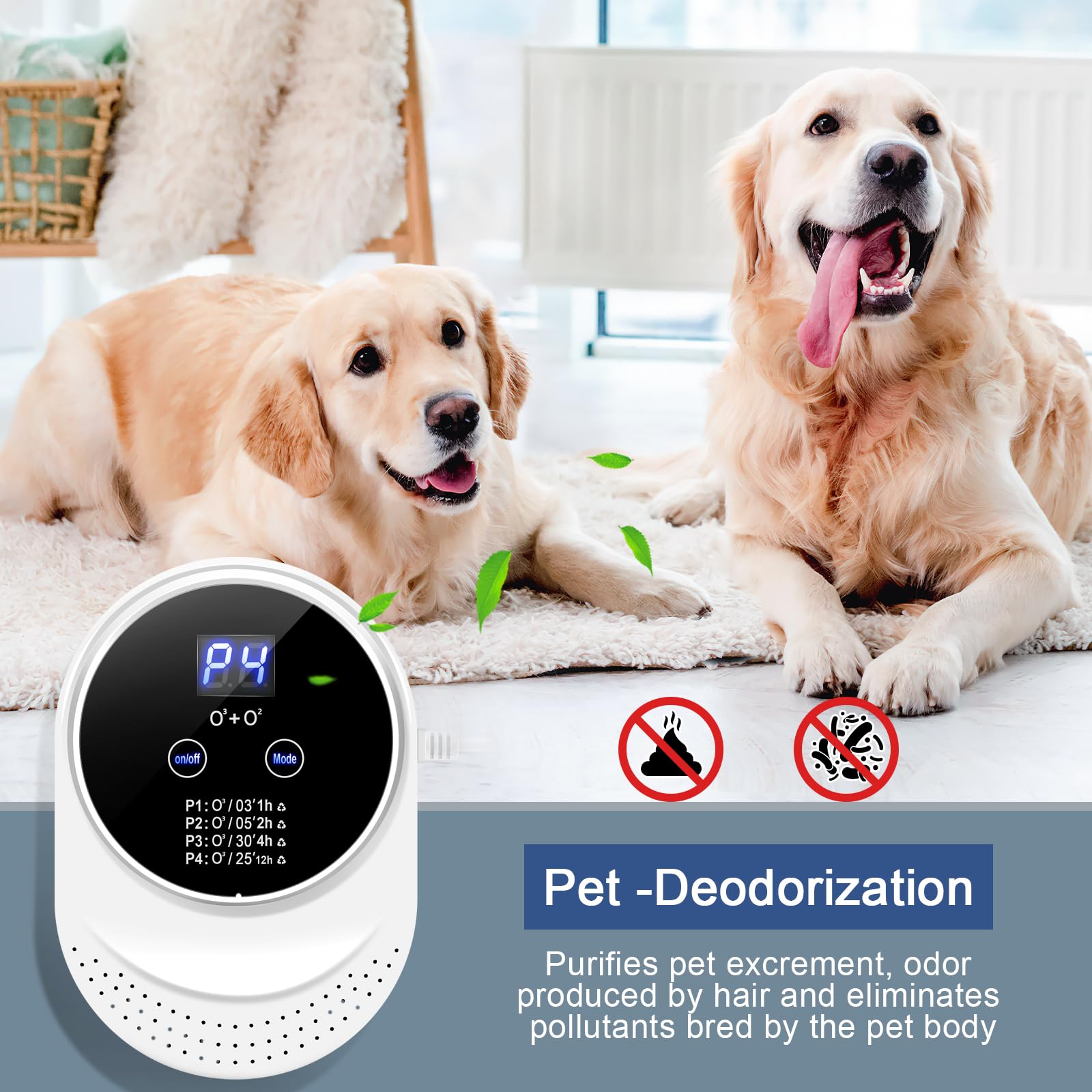 Ozone Odor Eliminator For Strong Odor 99% Cat Litter Deodorizer Dog Poof Odor Removal Home Plug In Air Purifier For Bedroom Toil