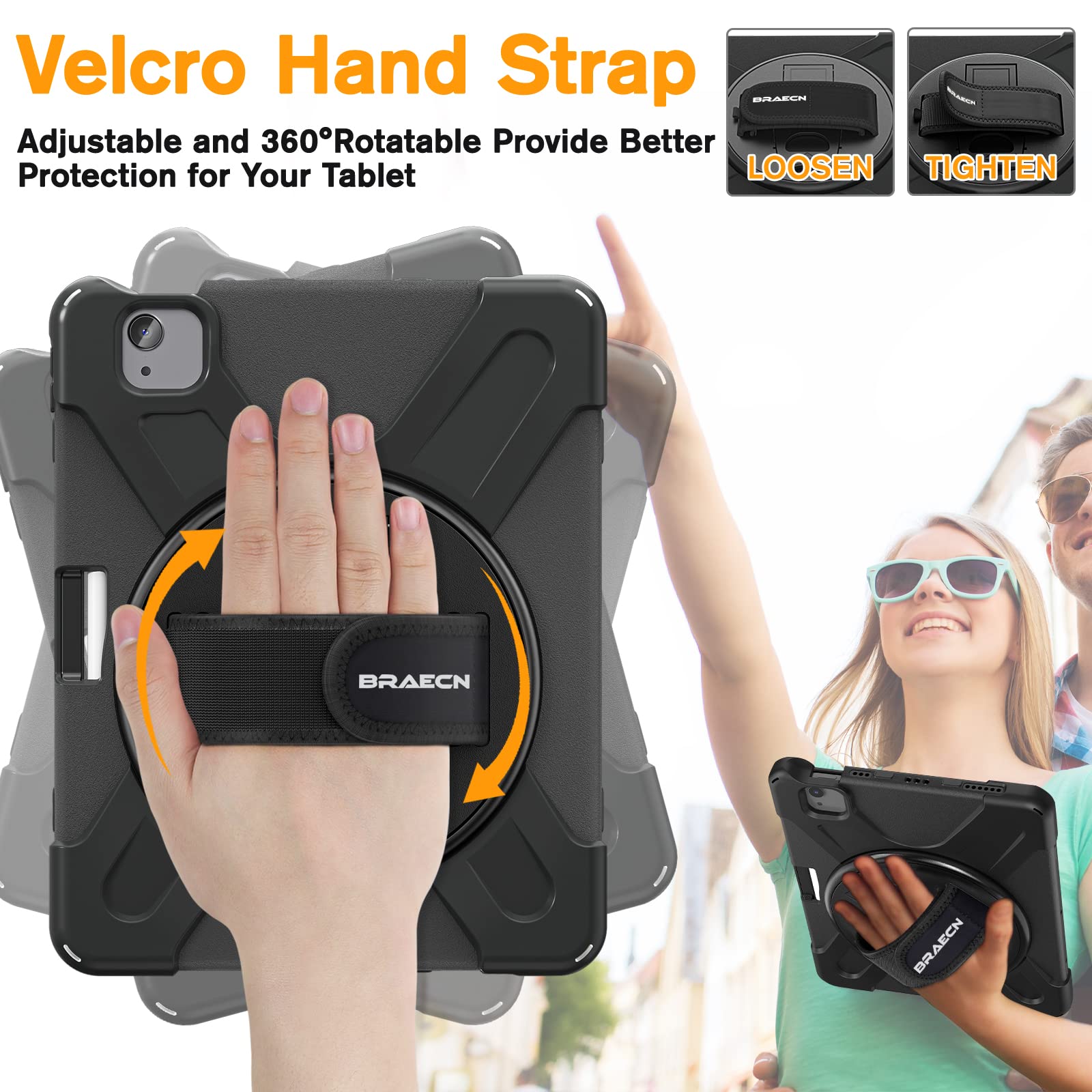 Braecn For Ipad Air 11 Inch 6Th Generation Case M2 2024,Ipad Air 5Th Gen/Ipad Air 4Th Gen 10.9 Inch,Shockproof Durable Silicone