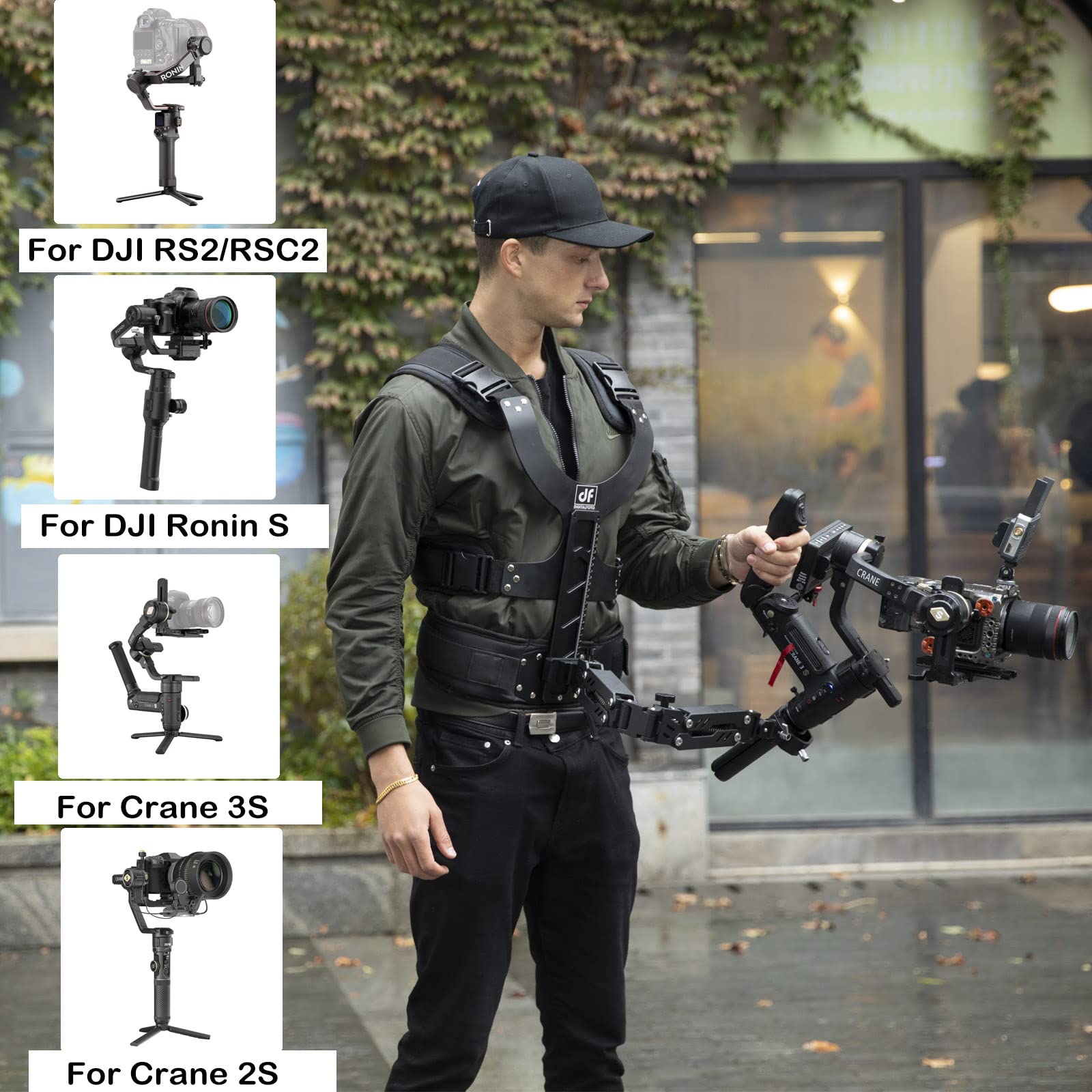 Df Digitalfoto Thanos Se Support Vest Rig System,Filmmakers Kit Gimbal Steadicam Compatible With Dji Rs4/Rs 4 Pro/Rs2/Rs 3 Pro M