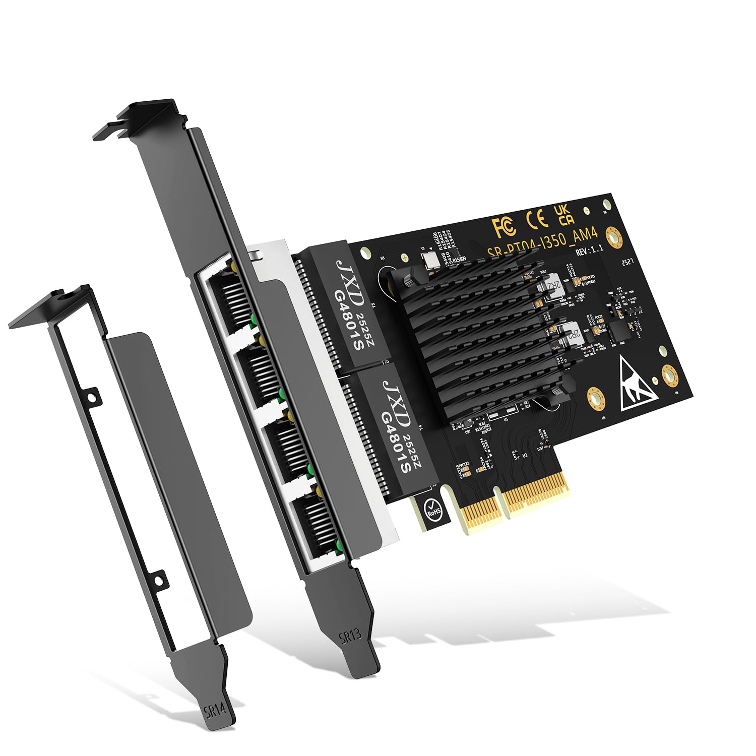 4 Port Gigabit Base-T Network Card, Intel I350 Controller, NICGIGA 4 Port 1G PCIe Ethernet Adapter, 4 x 1Gbe RJ45 Port NIC Card,