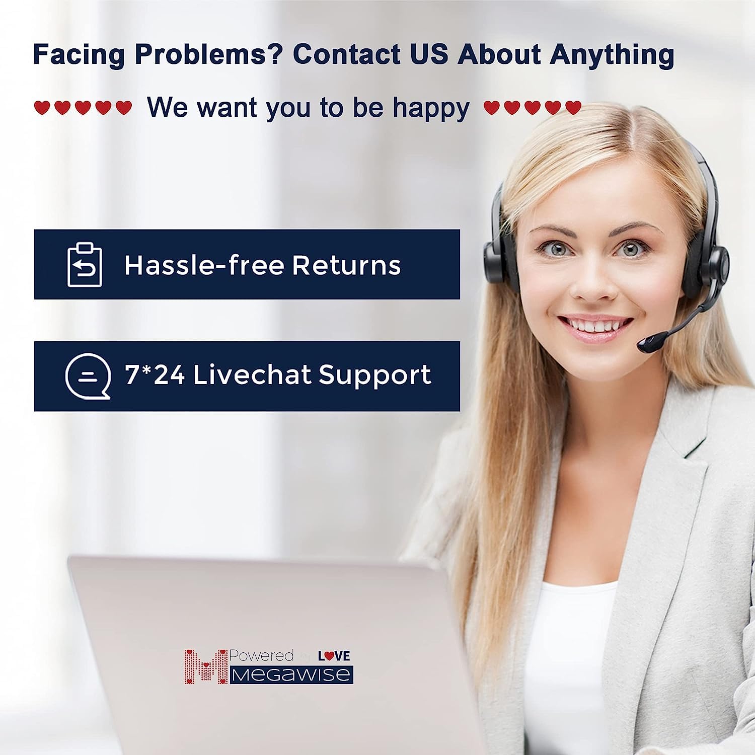 Megawise Cool Mist Humidifiers For Bedroom, Babyroom, Office And Plants, 0.5 Gal Essential Oil Diffuser With Adjustable Mist Out