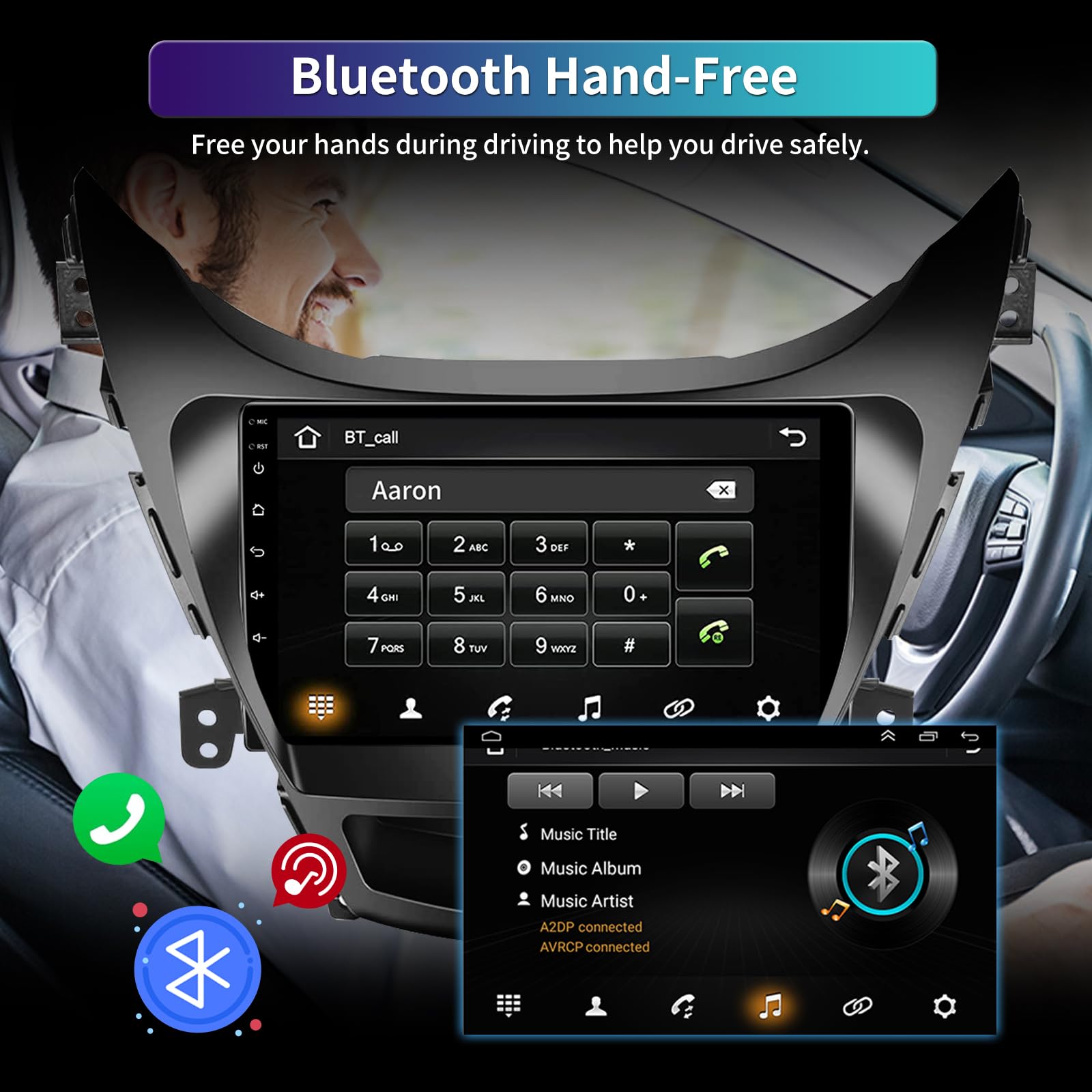 5G Wifi 4Gb+32Gb Car Stereo Upgrade Radio For Hyundai Elantra 2011 2012 2013,9.2 Inch Touch Screen Radio Head Unit With Wireless