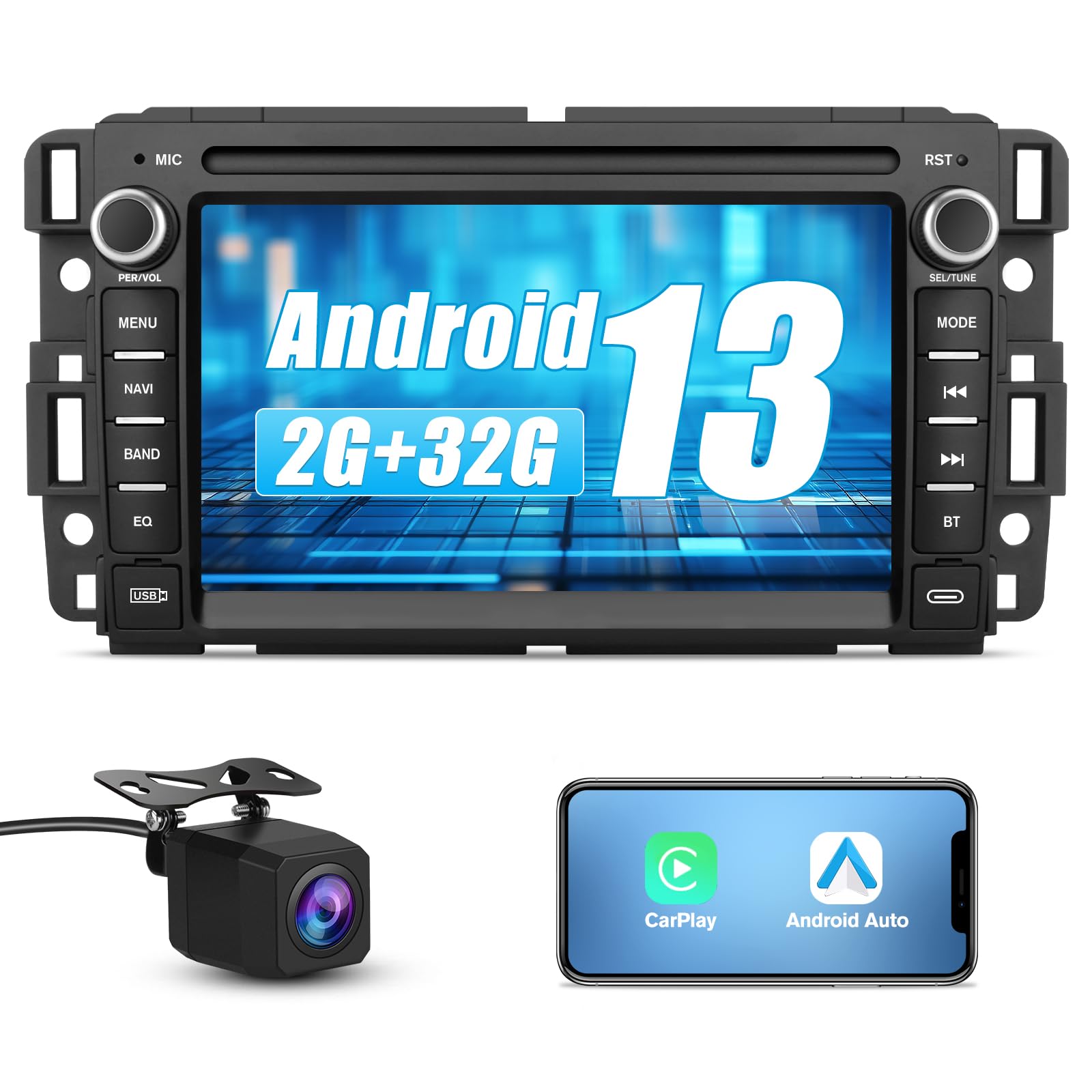 Awesafe Car Stereo For Chevrolet Silverado Gmc Sierra Yukon 2007 2013, Android Gps Navigation Head Unit Radio Replacement With C