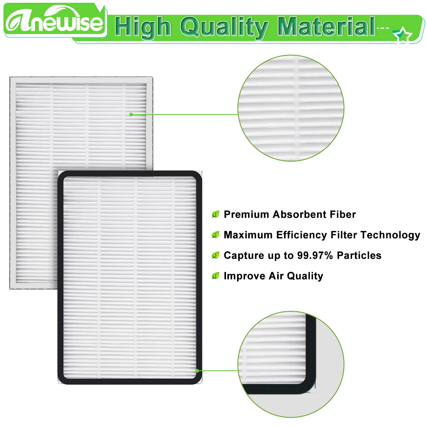 Anewise 5 Pack Ef 1 Hepa Media Filter Replacement For Kenmore 86889, 20 86889, 40324, 53295 Canister And Upright Vacuum Cleaner,