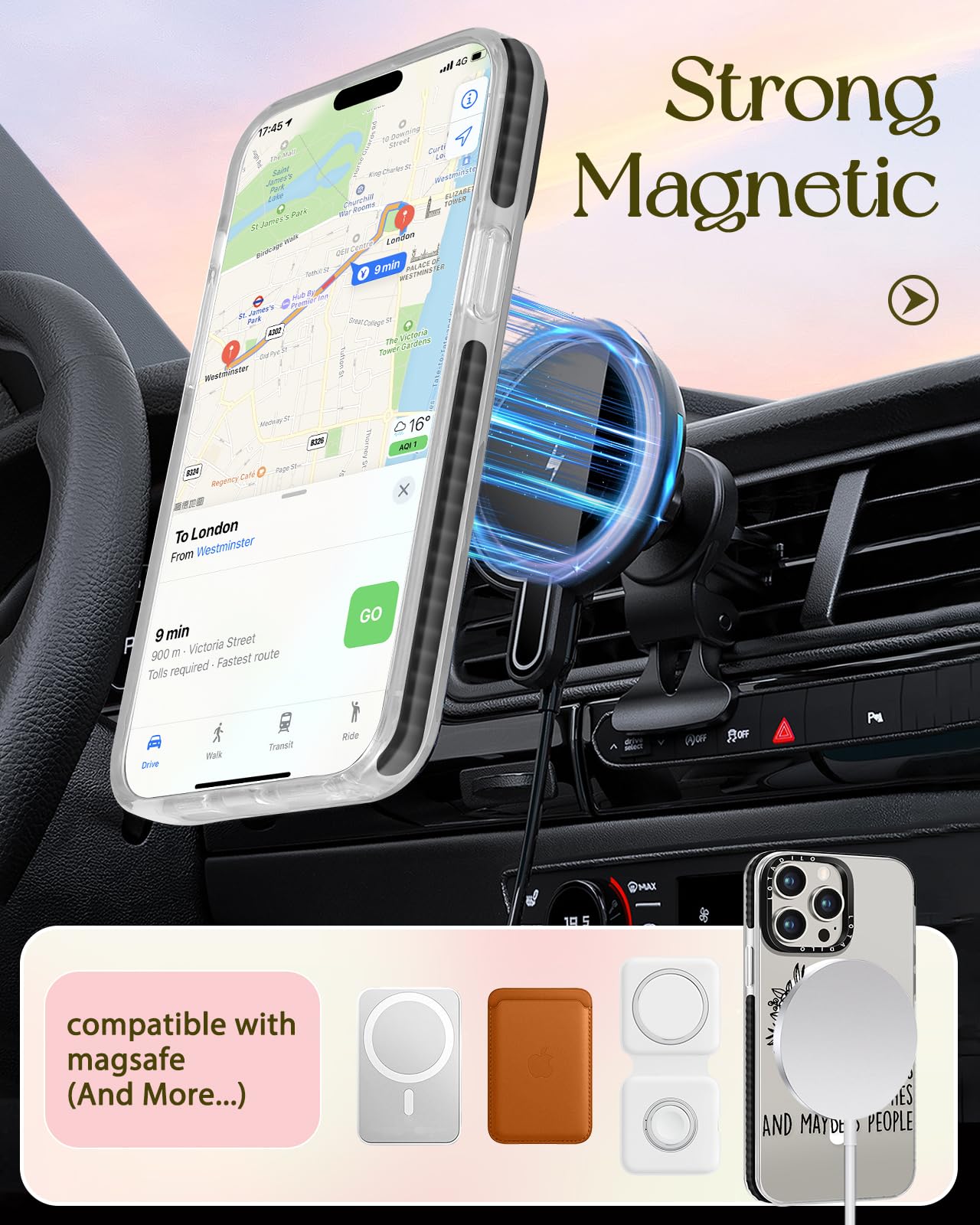 Lotadilo For Iphone 13 Pro Max Case For Women Girls - Cute Design Compatible With Magsafe Magnetic Ring Holder Stand Skull Skele