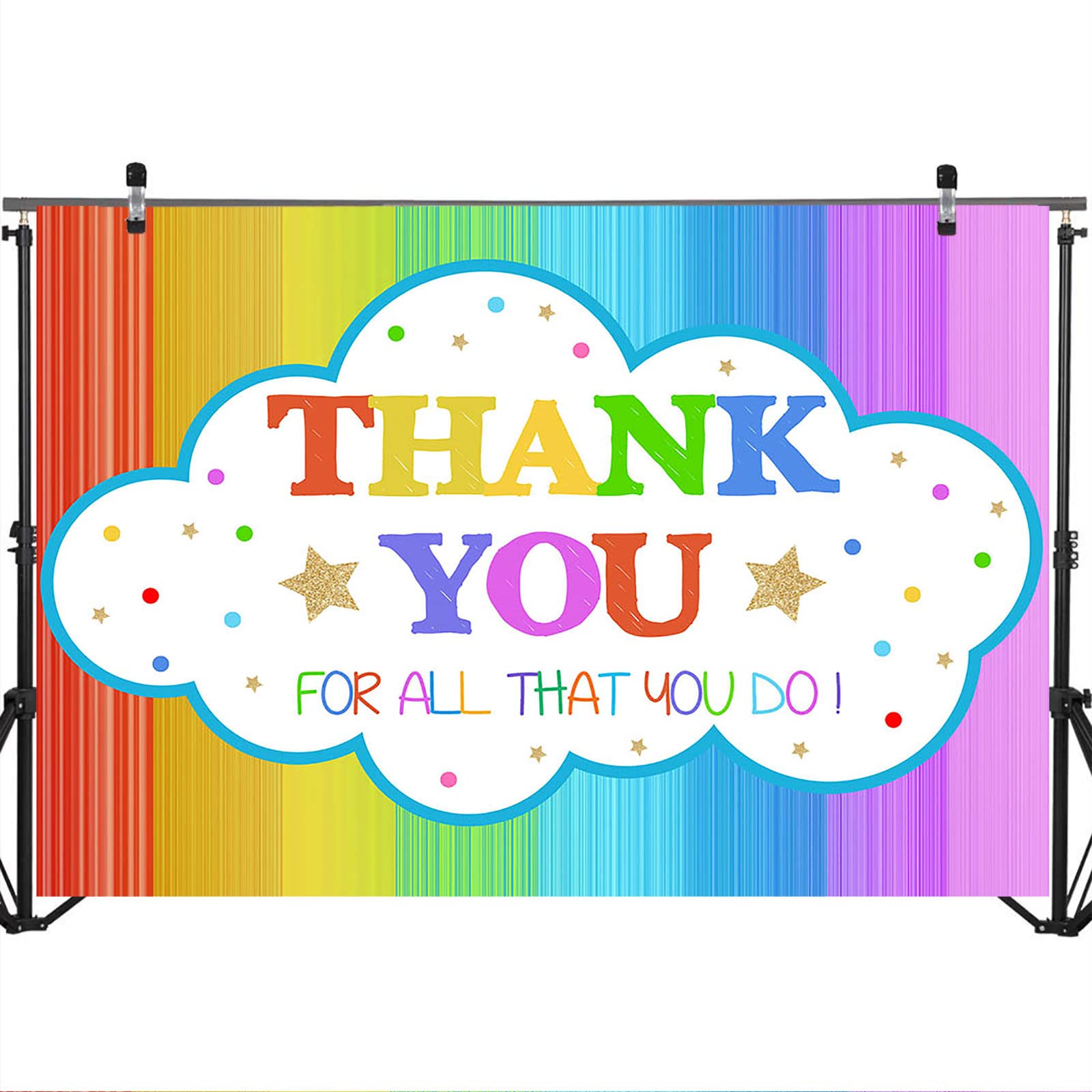 Mocsicka 7X5Ft Thank You Backdrop Thanks For All You Do Colorful Photo Backdrops Staff Teachers Professors Doctors Banner Nation