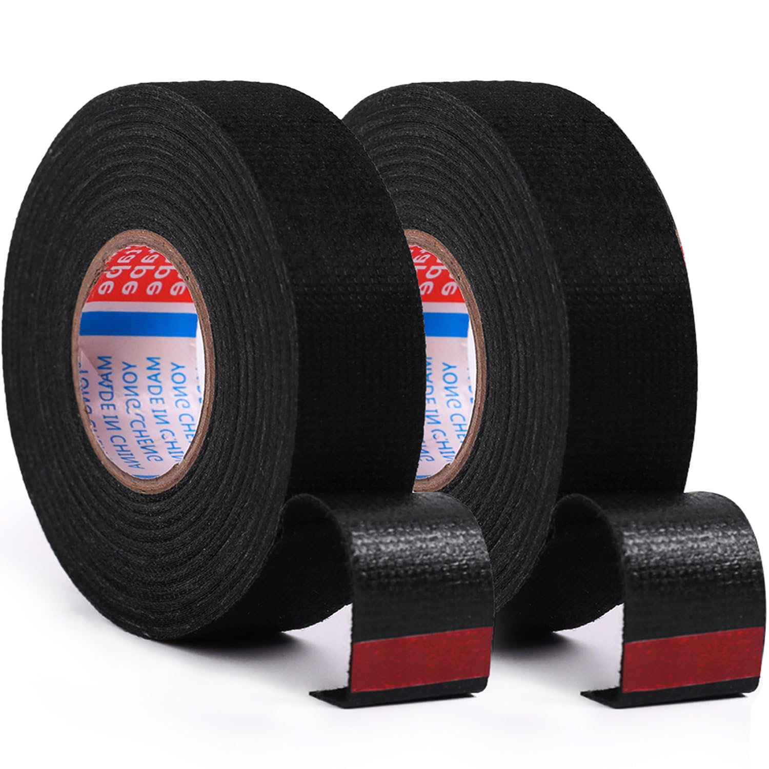 Zzjmch 2 Rolls Black Wire Harness Cloth Tape, Speaker Wiring Harness Cloth Tape, For Automobile Electrical Wire Harnessing Noise