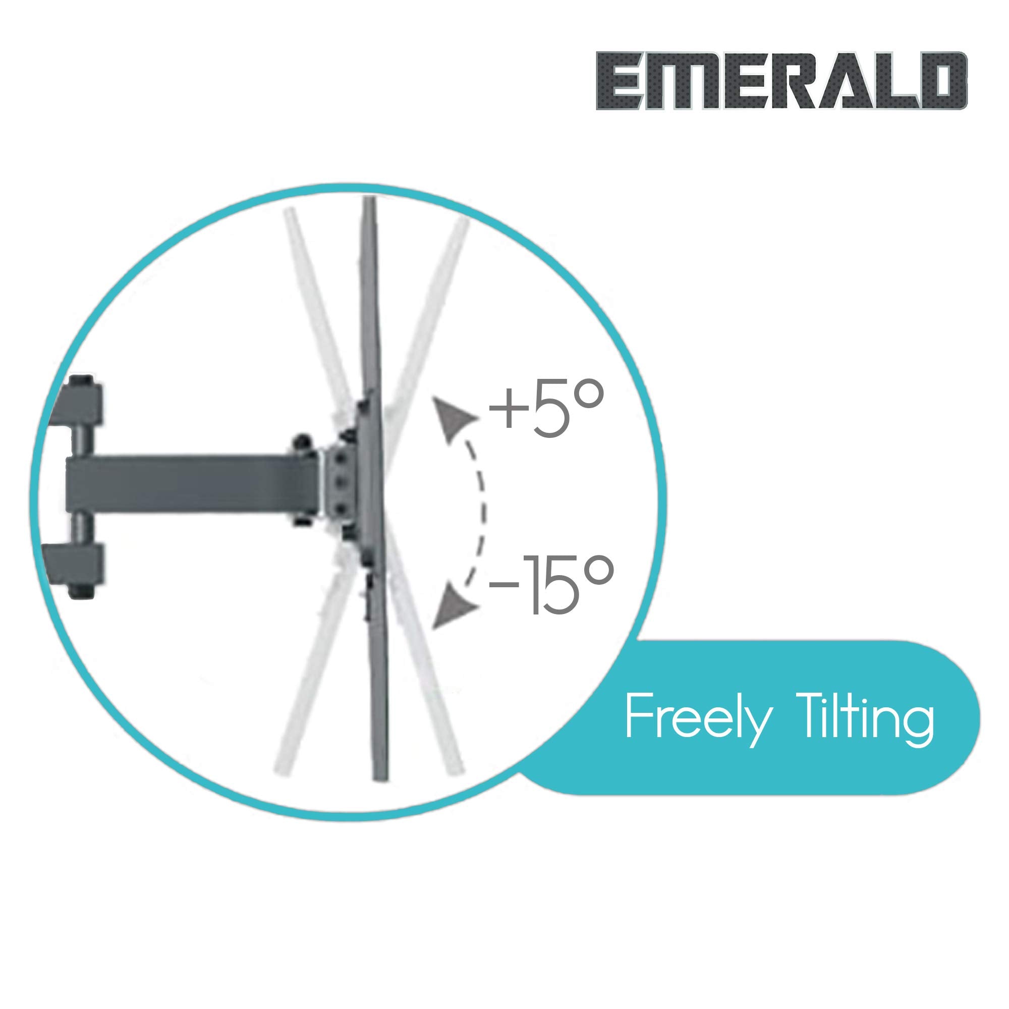 Emerald Extra Extension Full Motion Tv Wall Mount Bracket For 37 85Inch Tvs   Universal Mount For Sony Lg Samsung And All Other Brands (8904)