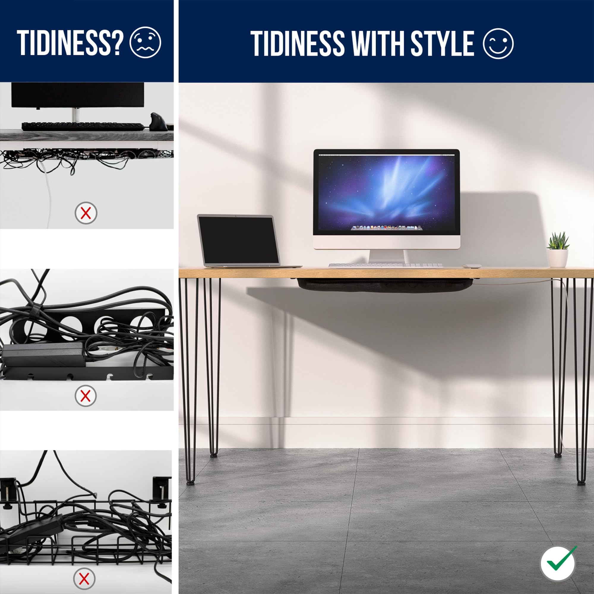 Cable Management Net   Under Desk Wire Management   Flexible Under Desk Cable Management Tray Black