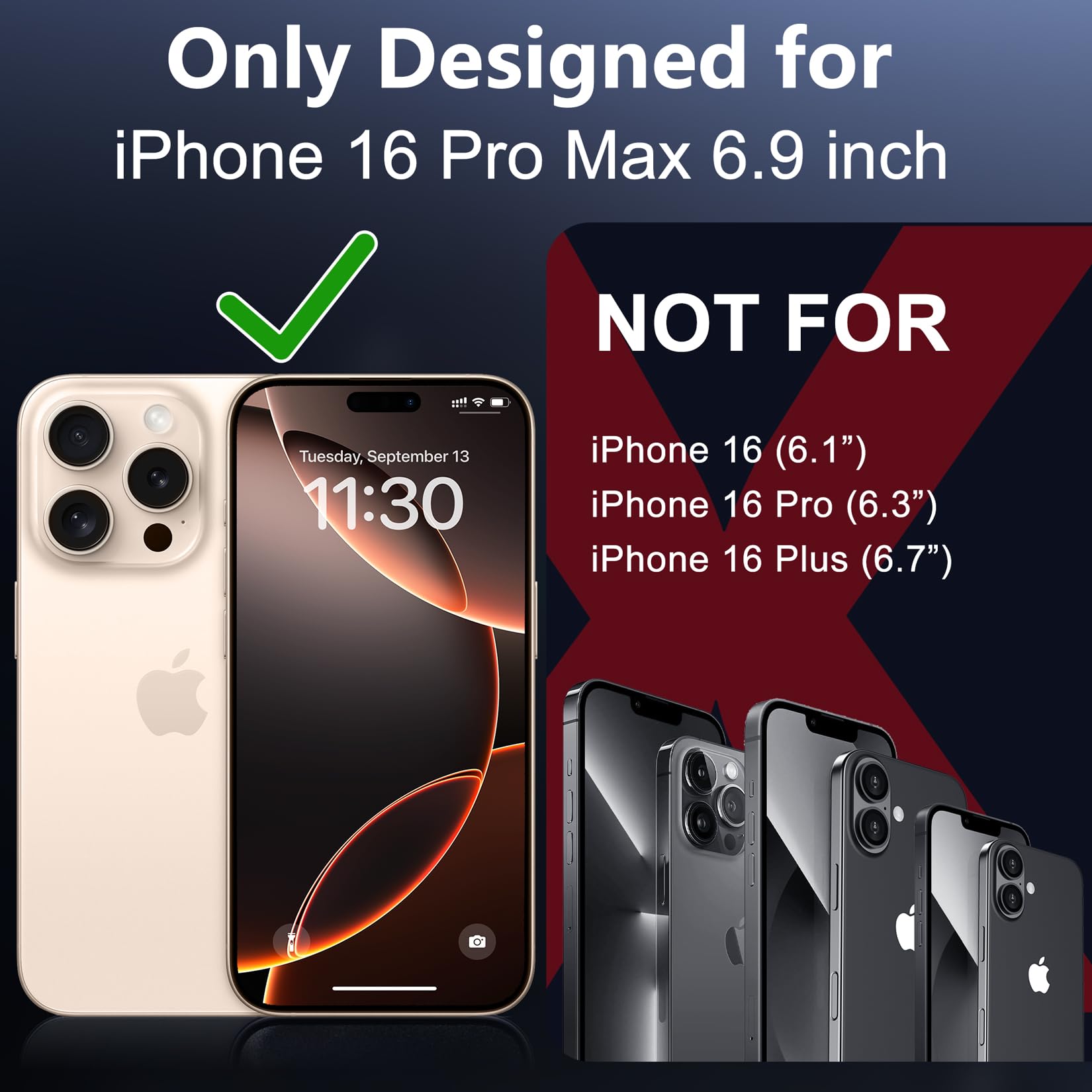 Red2Fire Magnetic For Iphone 16 Pro Max Case Clear, [Compatible With Magsafe][Anti Yellowing][Military Grade Protection] Slim Sh