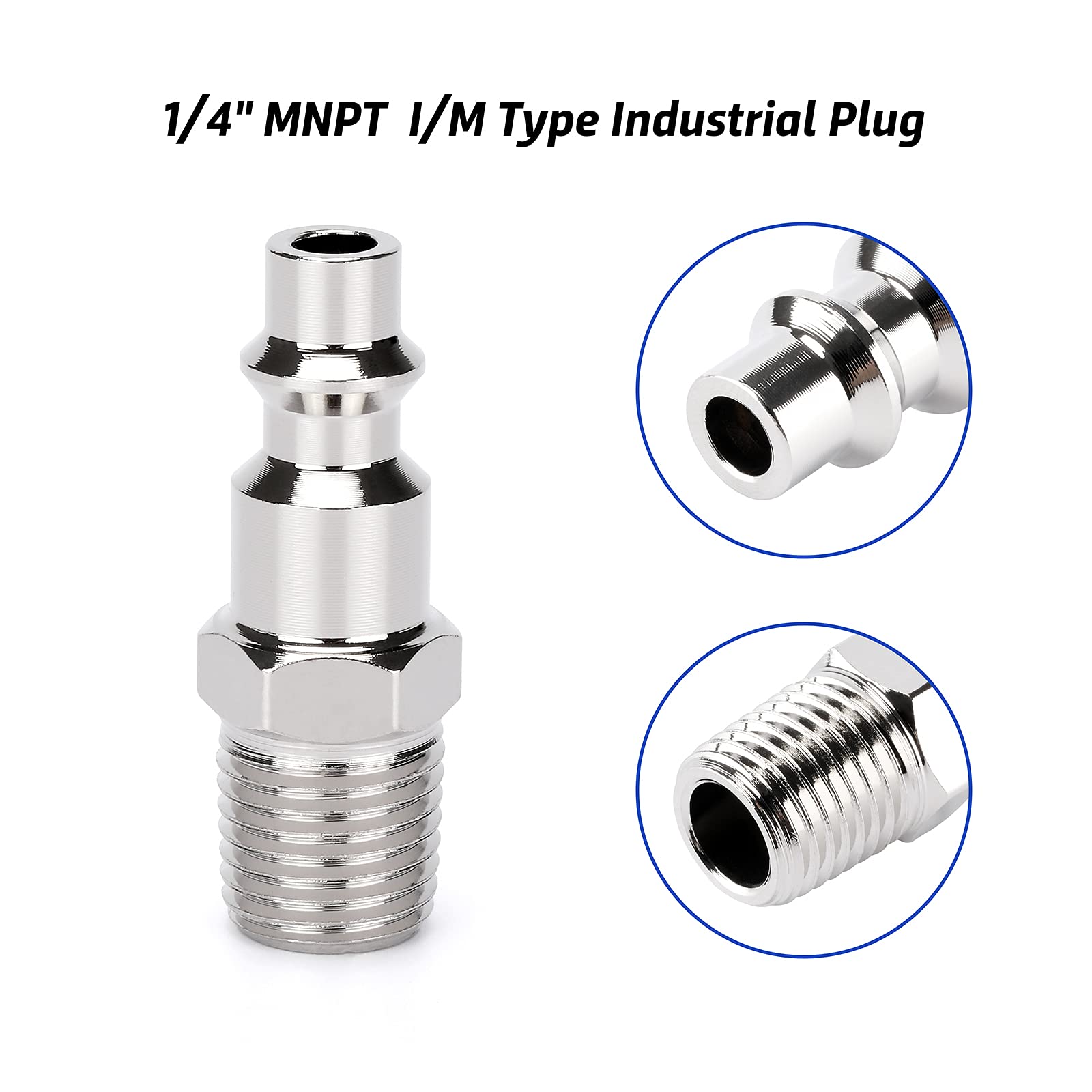 Airtoon 4 Way Straight Air Manifold Splitter, Line Type Air Compressor Splitter With 4 Couplers And 1/4'' Mnpt Plug,1/4 Inch Npt