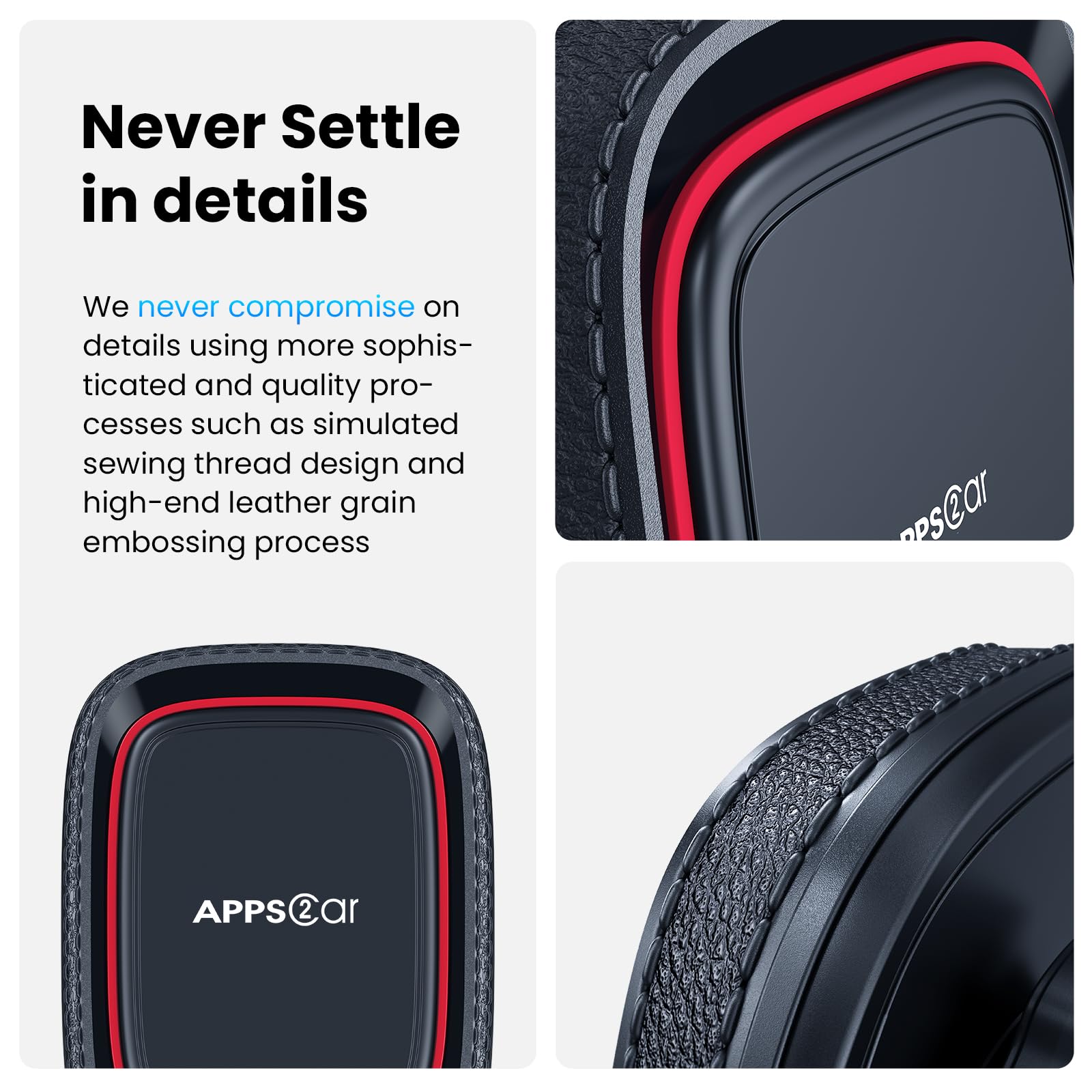 Apps2Car Magnetic Phone Car Mount, Dashboard Windshield Industrial Strength Suction Cup Car Phone Mount Holder With Adjustable Telescopic Arm,6 Strong Magnets, For Cell Phones(Metal Sticker Need)