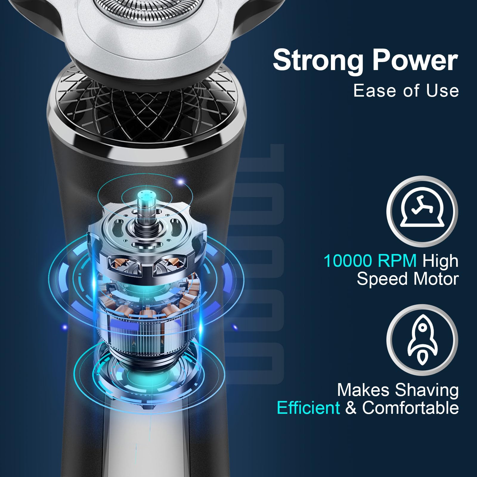 Electric Razor For Men With Travel Case, Sweetlf 100% Waterproof Electric Shaver,Wet Dry Shaving/Rechargeable/Sideburns/Trimmer/