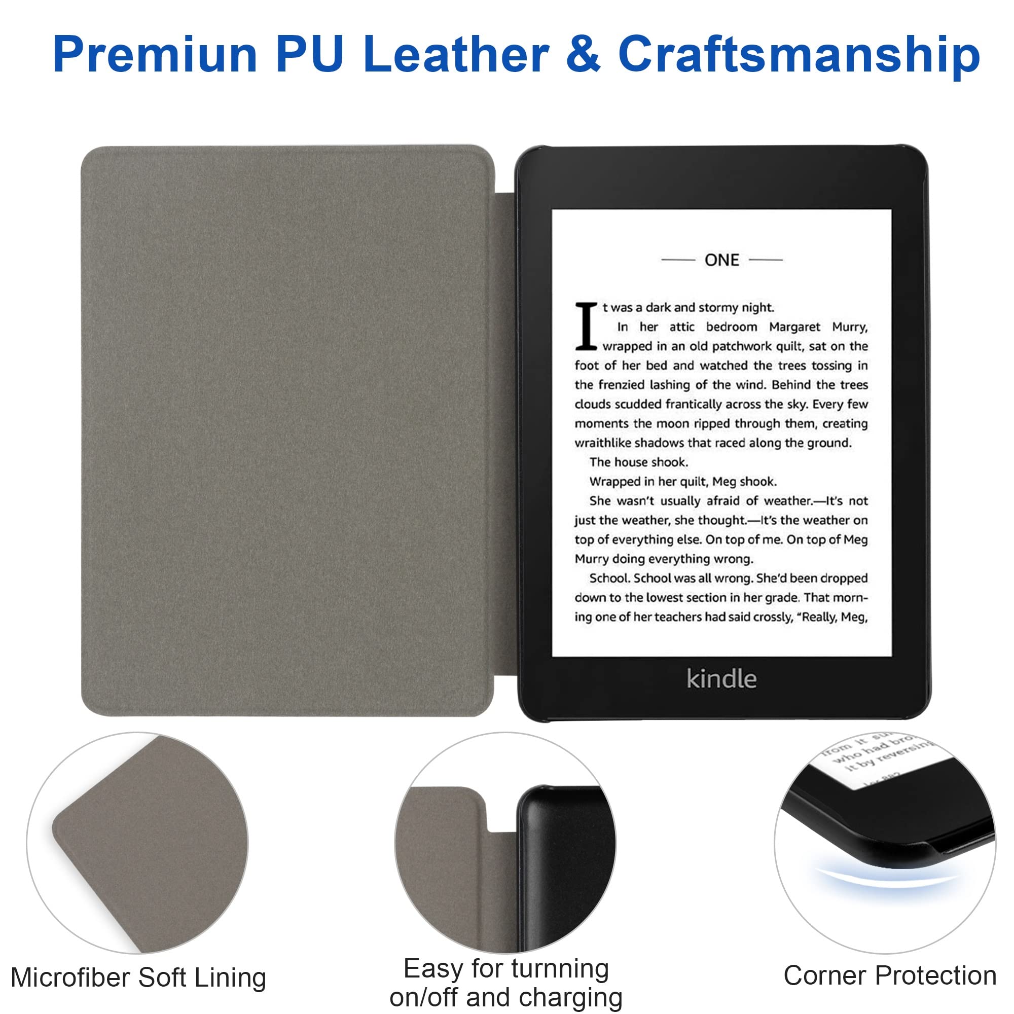 Tiorecime Case For Kindle Paperwhite 11Th Generation 6.8'' And Kindle Paperwhite Signature Edition 2021 Release, All New Pu Leat