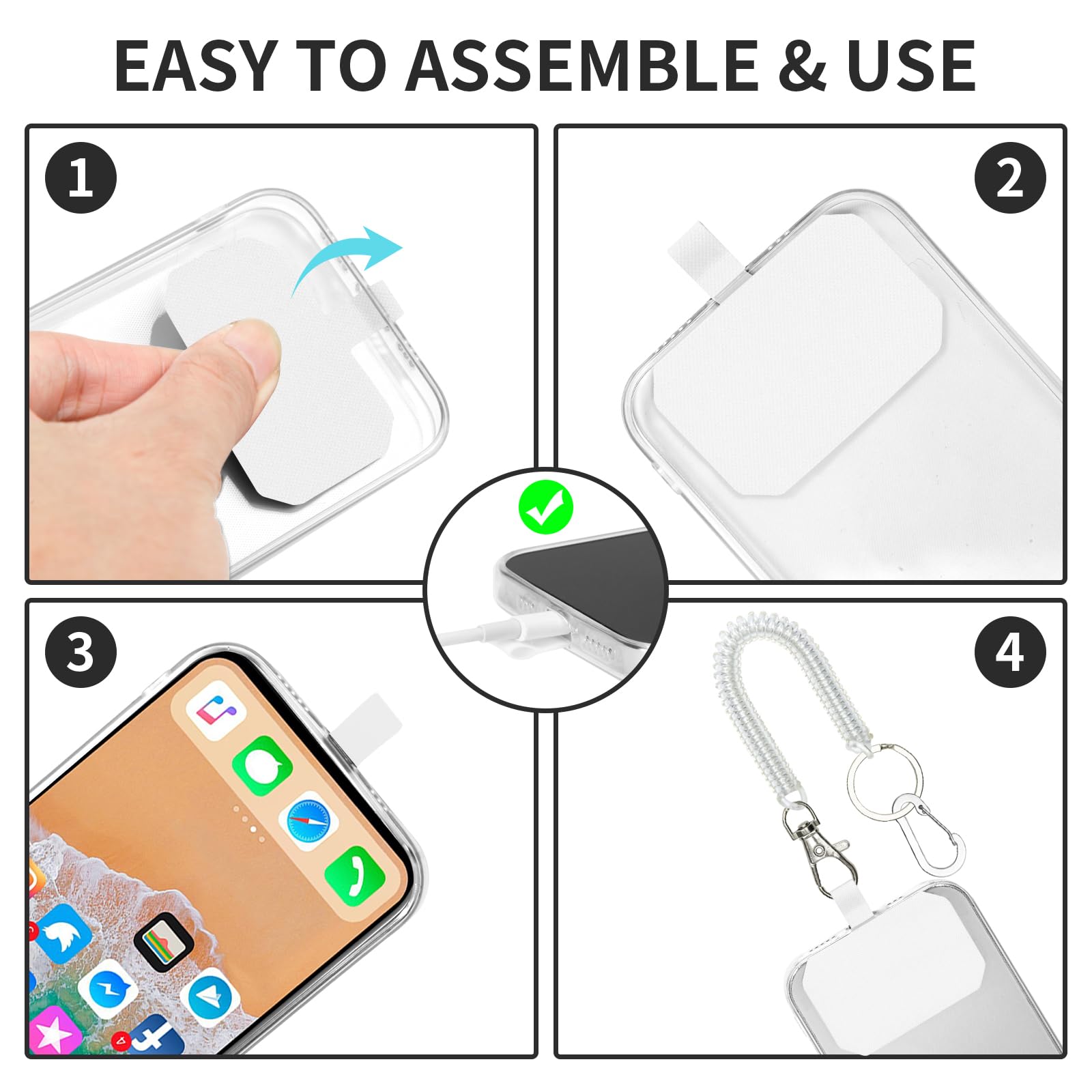 Hotemia Phone Tether Lanyard Anti Theft Phone Strap With Carabiner Anti-Drop Outdoor Skiing Hiking Cycling Fishing Climbing Fit