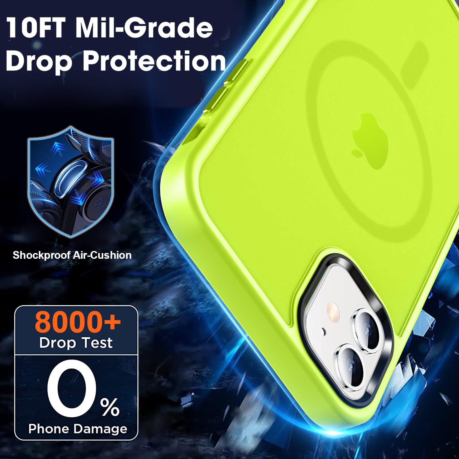 Mocca Strong Magnetic For Iphone 11 Phone Case,[Compatible With Magsafe][Glass Screen Protector+Camera Lens Protector] Slim Thin