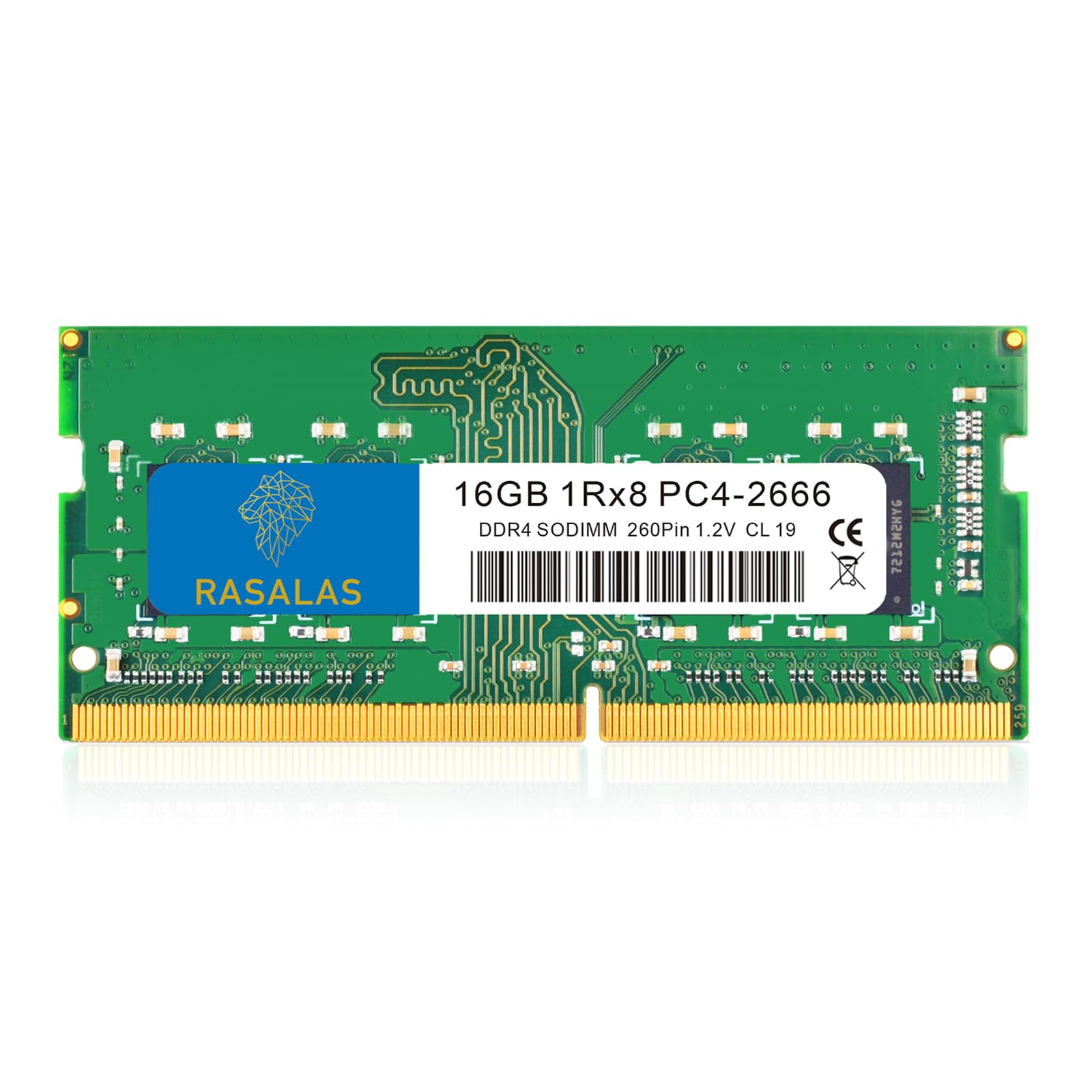 Rasalas 16Gb Ddr4 2666Mhz (Ddr4 2666) Pc4 21300 ((Pc4 2666V) Non Ecc Unbuffered 1.2V Cl19 1Rx8 1X16Gb Single Rank 260 Pin Laptop