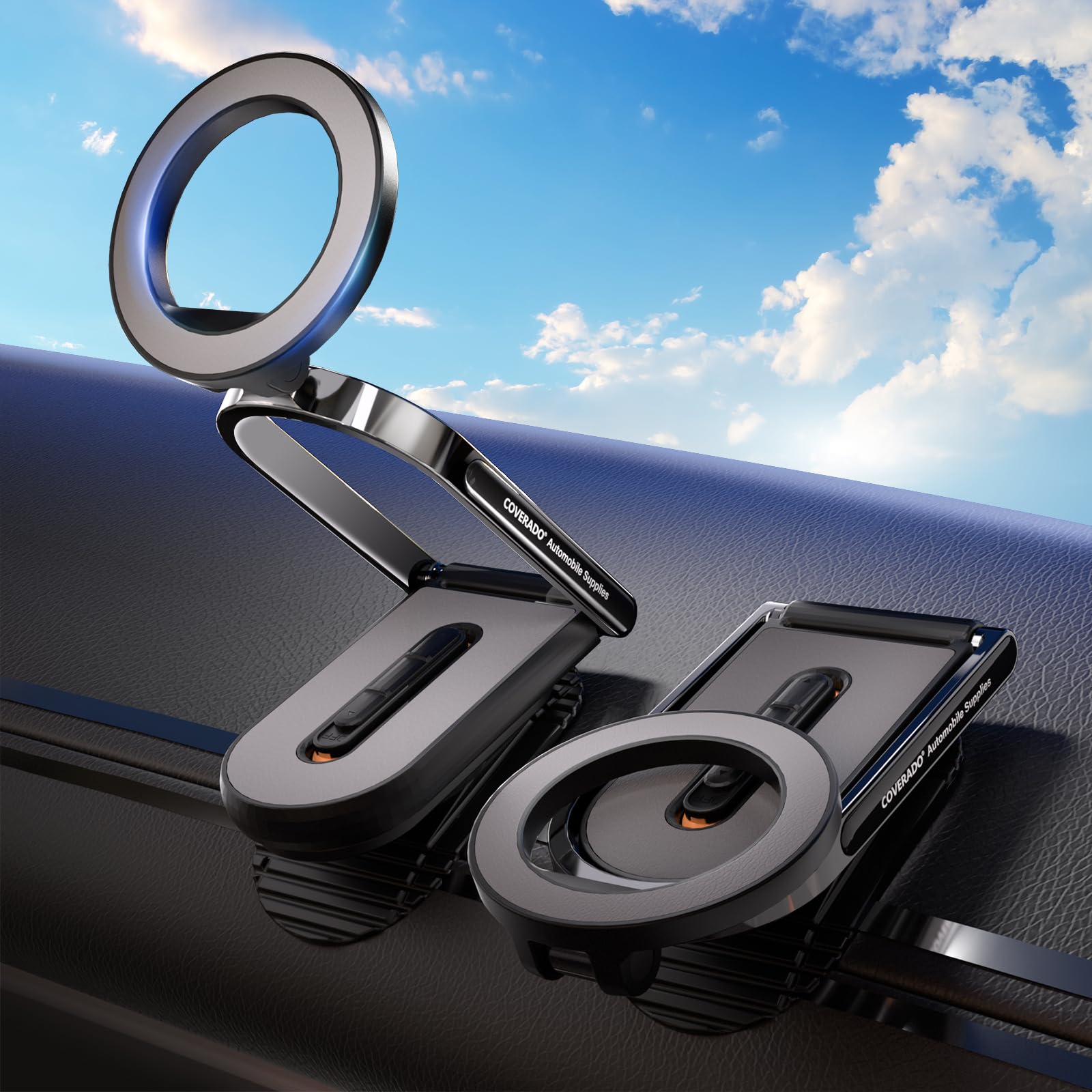 Coverado For Magsafe Car Mount, Magnetic Car Phone Holder, 360 Rotation Strong Magnet Car Phone Mount Dash Cell Phone Holders Fo