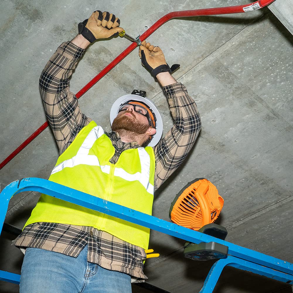 Klein Tools Pjsfm2 Lithium Battery Operated Fan, Rechargeable Mini Usb Fan With Clip On, Hang Hole, And Magnet Mounting, Portabl